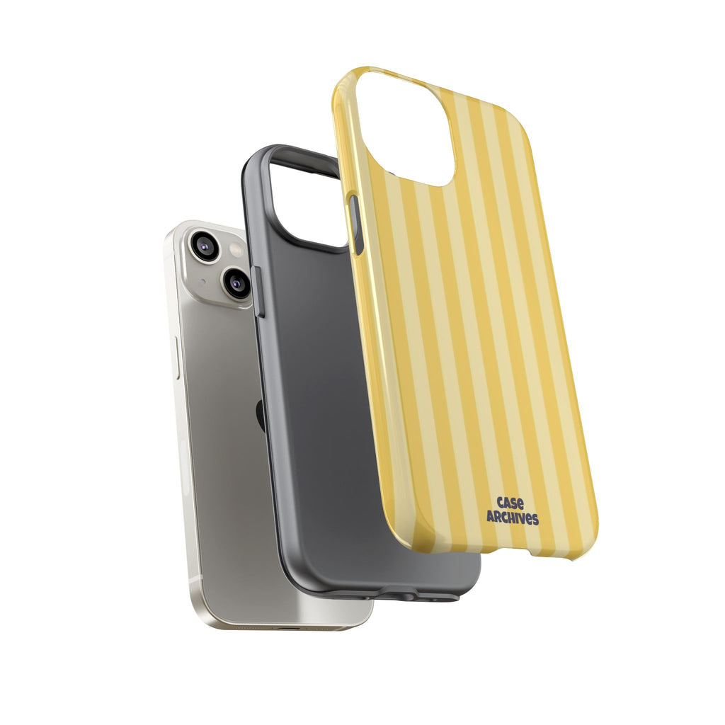 Yellow Striped Tough Phone Case – Durable Protective Cover (Case Archives)