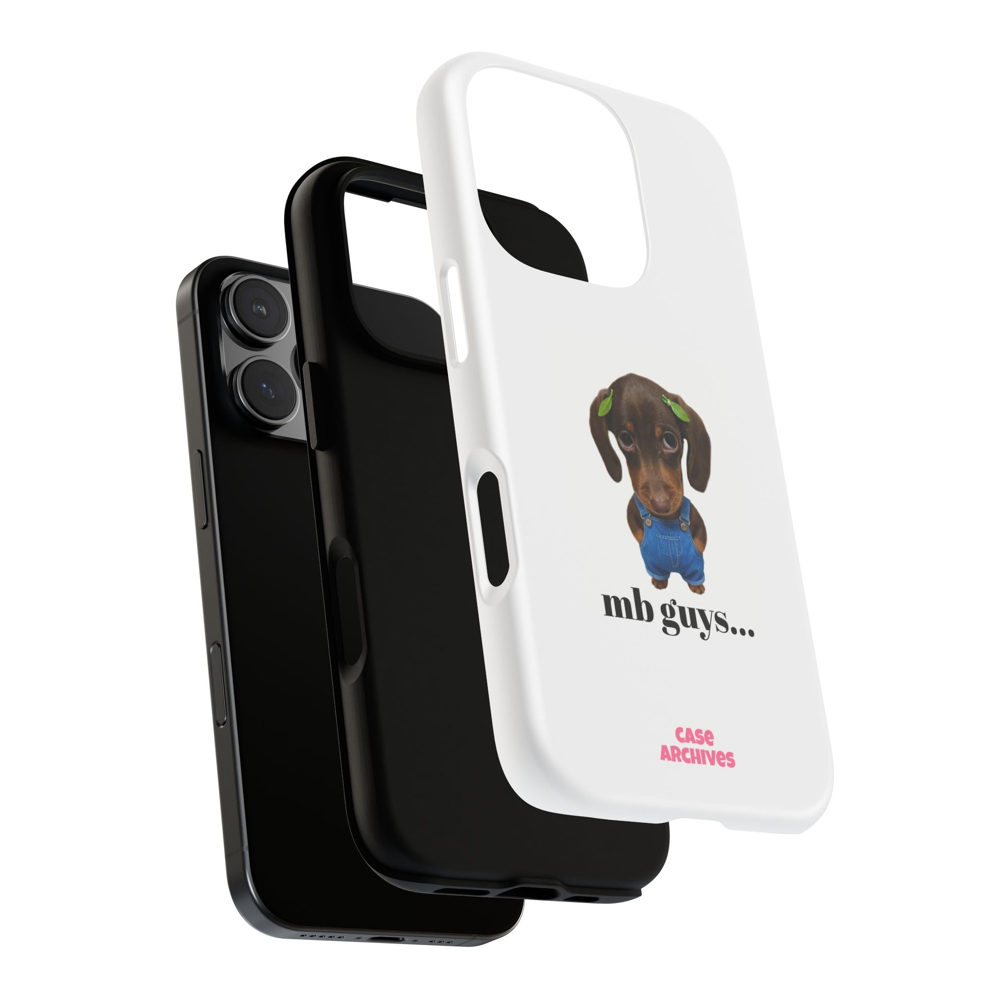 Phone Case — Cute Dachshund Puppy Design with 'nb guys...' Text