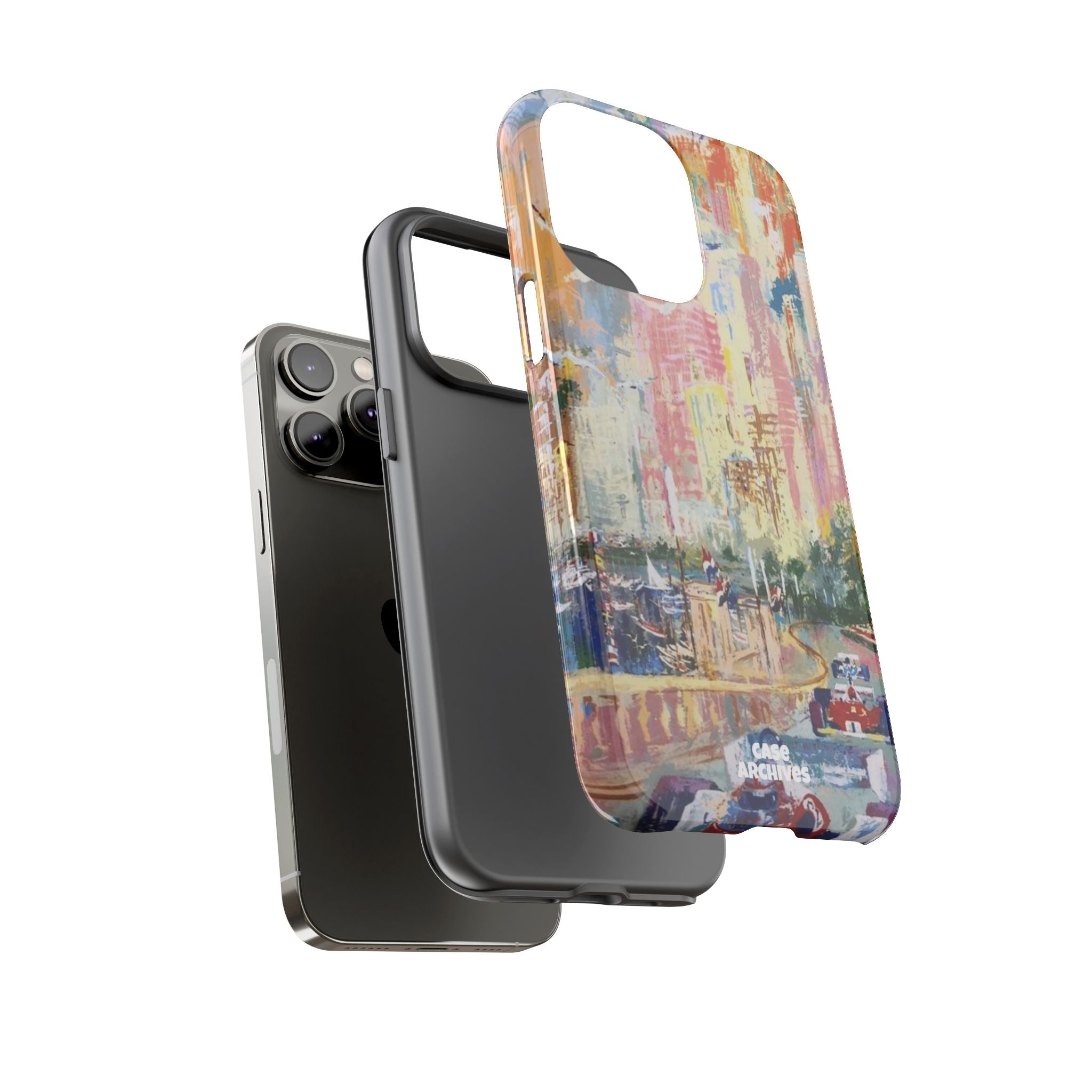 Racing Cityscape Phone Case — Vintage Grand Prix Art Protective Cover