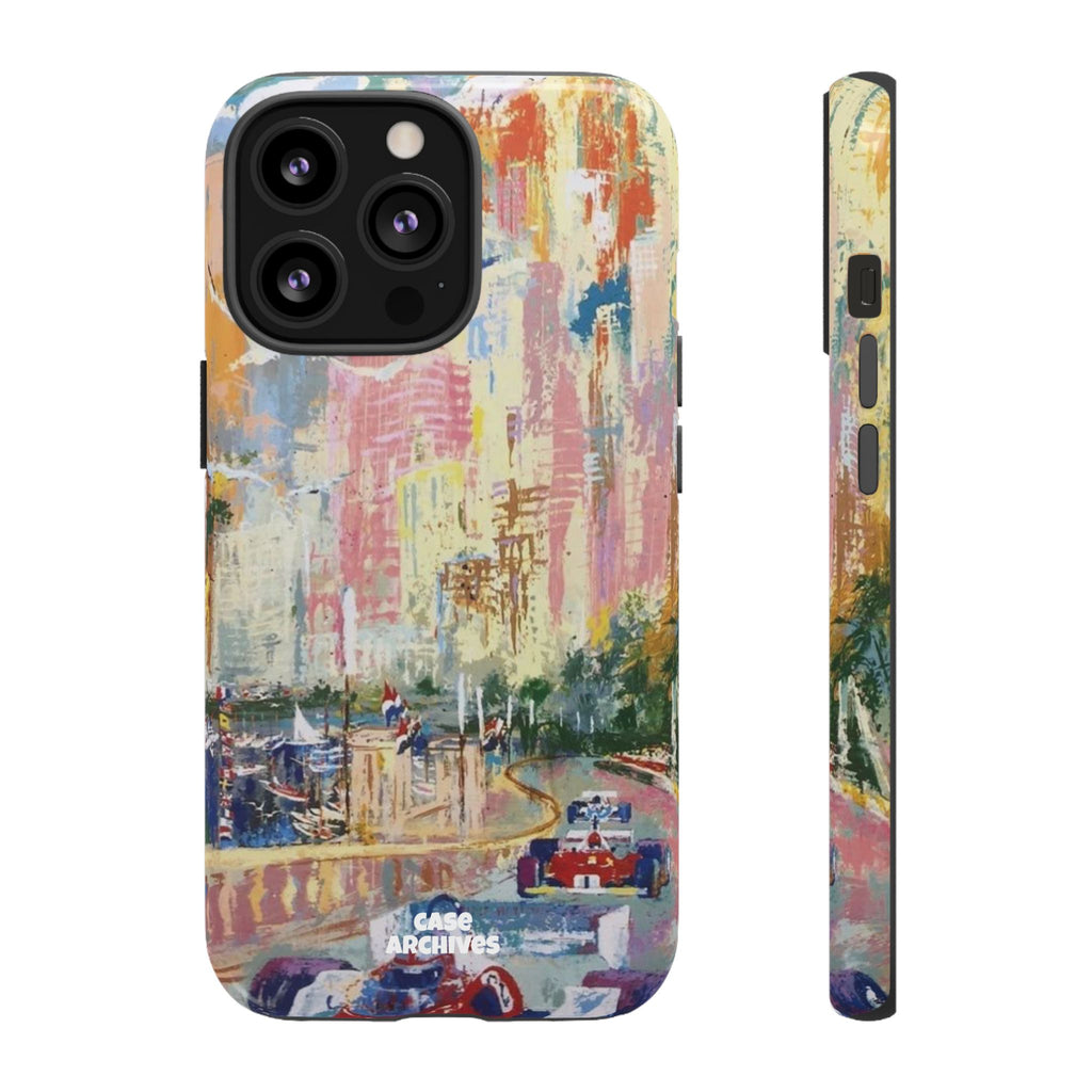 Racing Cityscape Phone Case — Vintage Grand Prix Art Protective Cover
