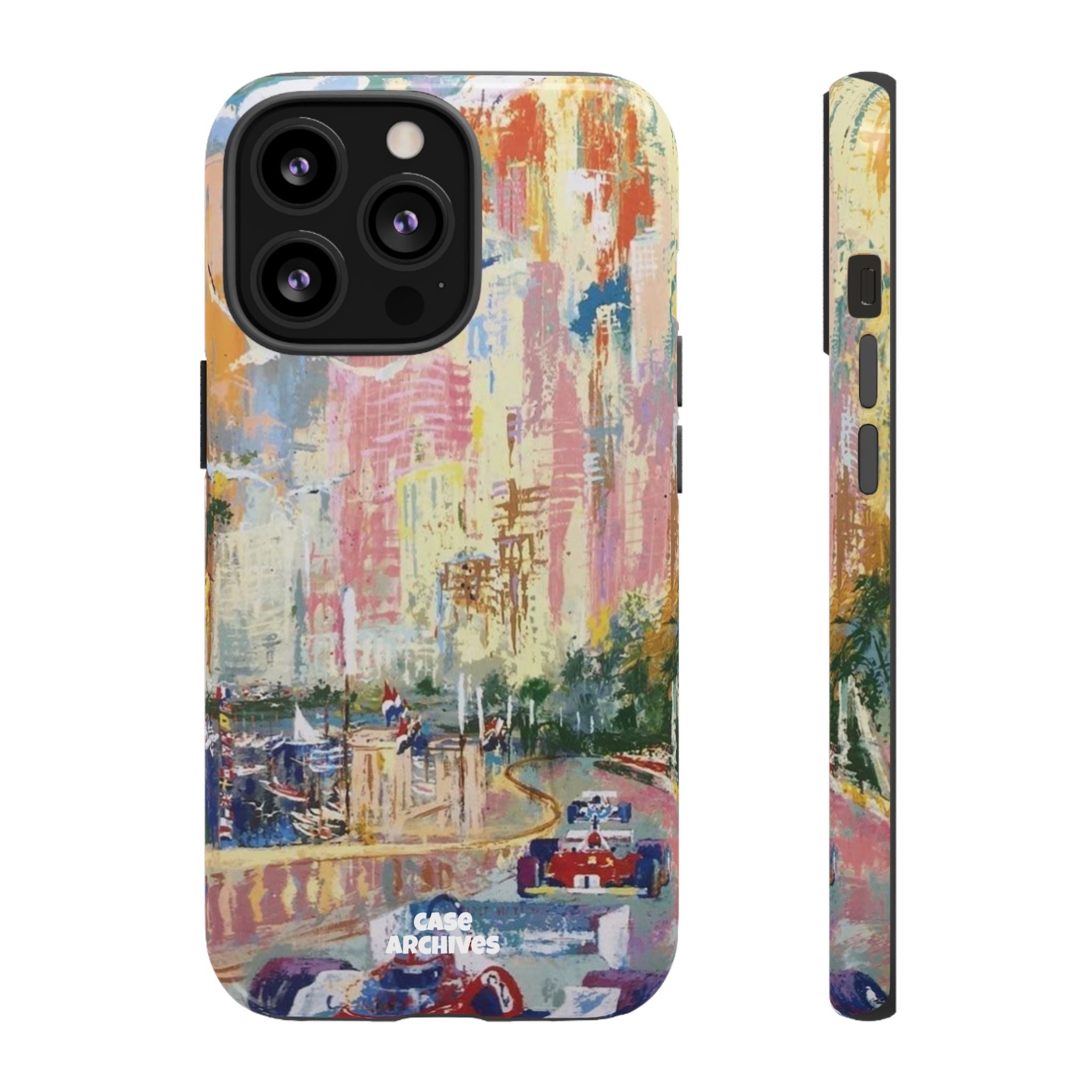 Racing Cityscape Phone Case — Vintage Grand Prix Art Protective Cover