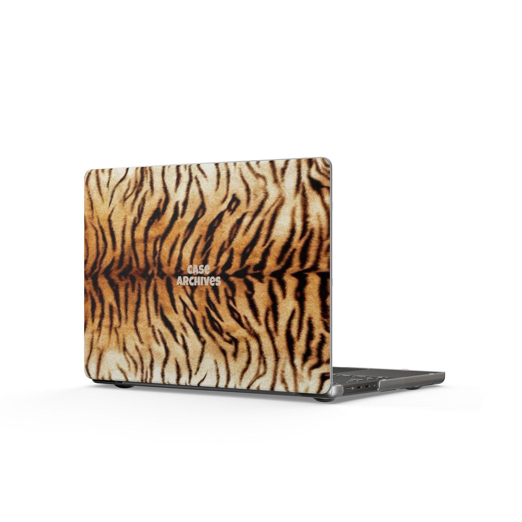 Tiger Print Matte MacBook Case — Bold Animal Stripe Laptop Cover