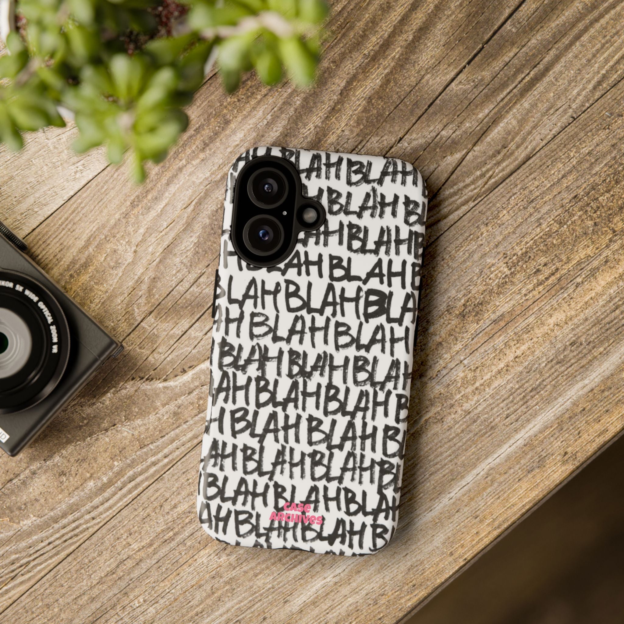 Phone Case — 'BLAH BLAH' Graffiti Text Protective Tough Case