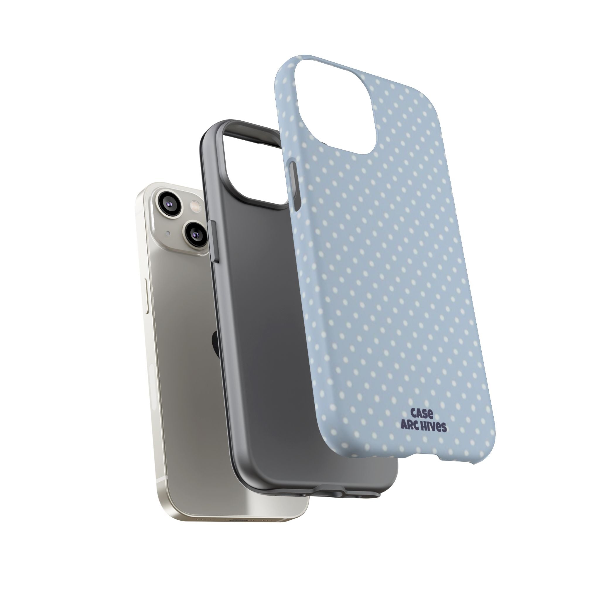 Pastel Blue Polka Dot Tough Phone Case — Protective iPhone Cover