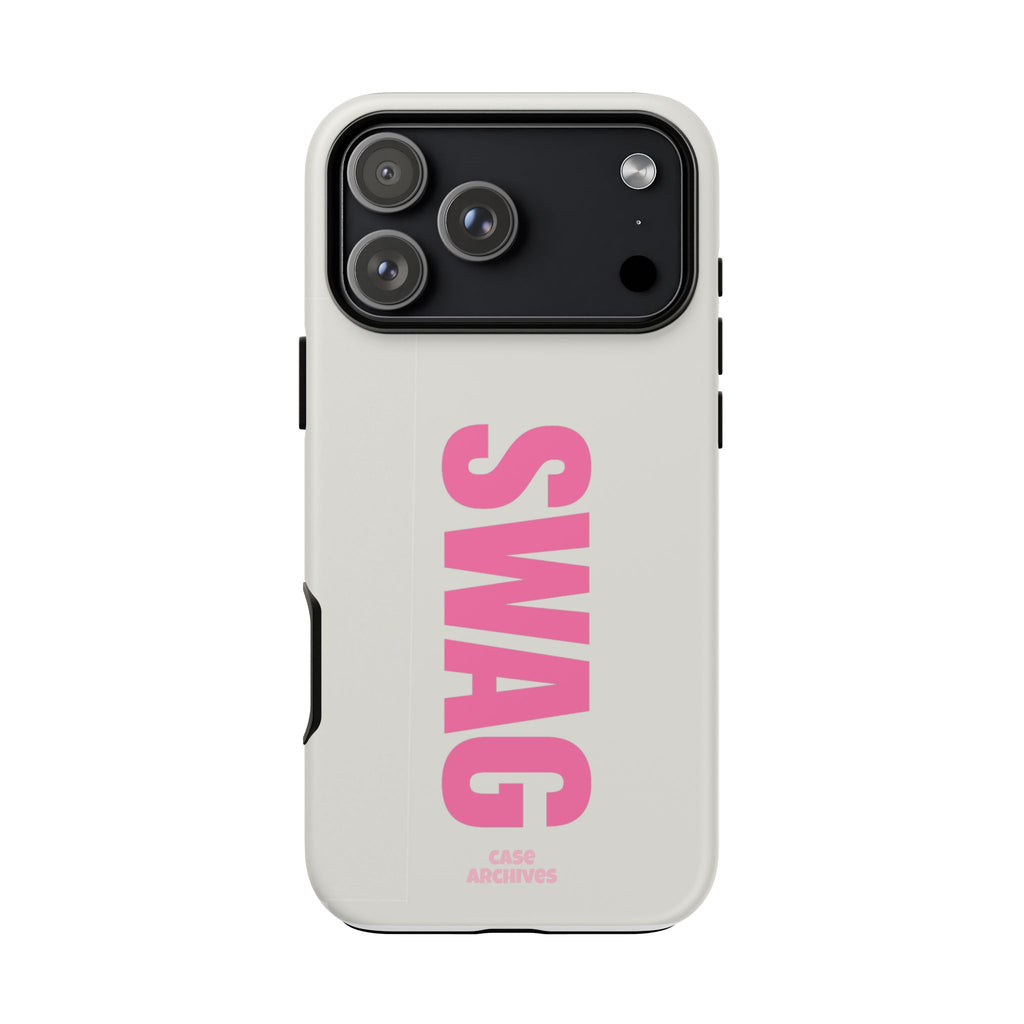 SWAG Phone Case — Bold Pink Vertical Text Tough Case