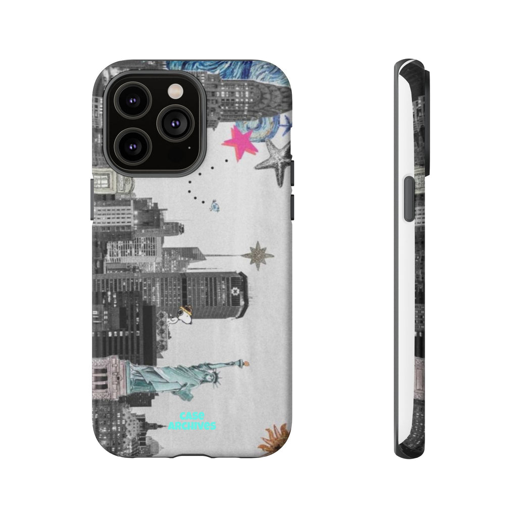 City Skyline Tough Phone Case – Statue of Liberty Urban Art Protective Cover