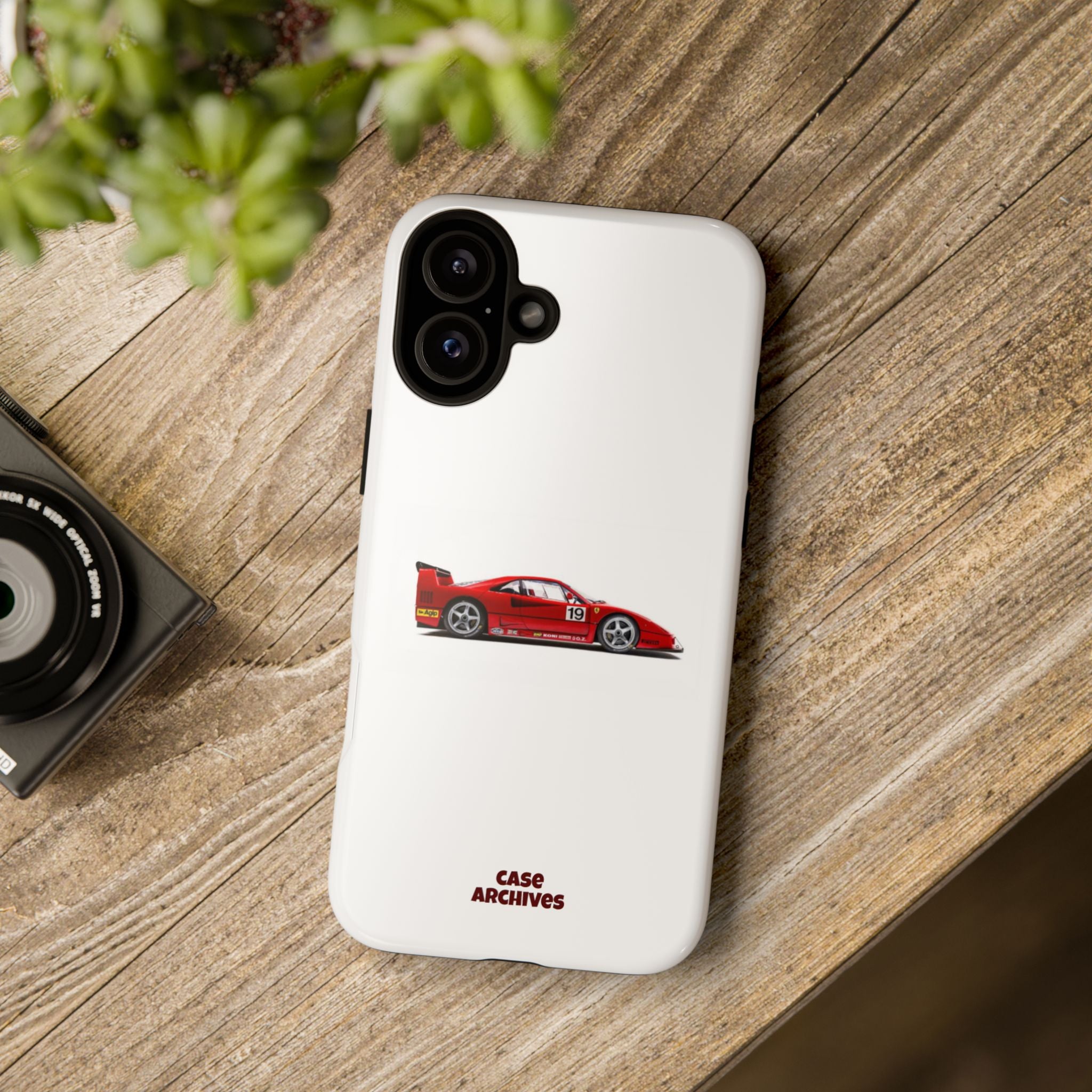 Phone Case — Red Vintage Race Car Design (Case Archives)
