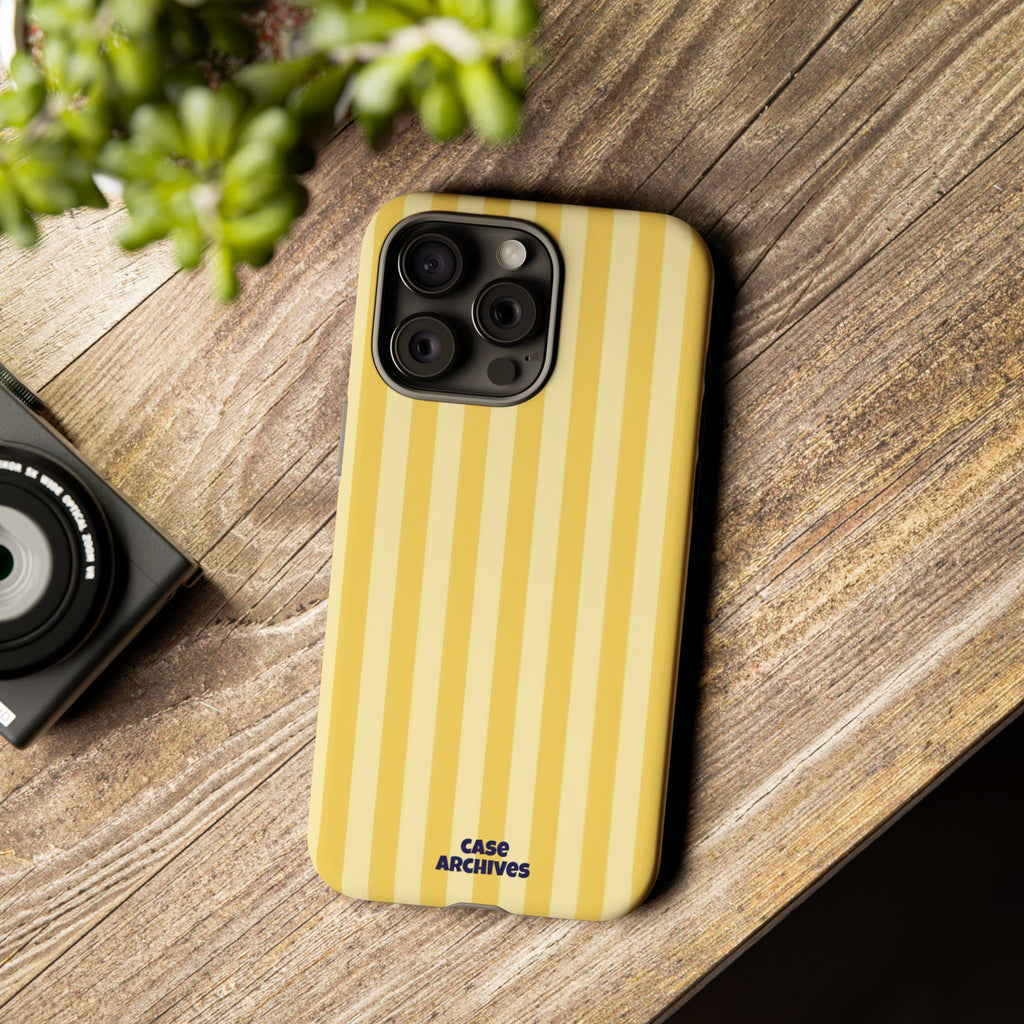 Yellow Striped Tough Phone Case – Durable Protective Cover (Case Archives)