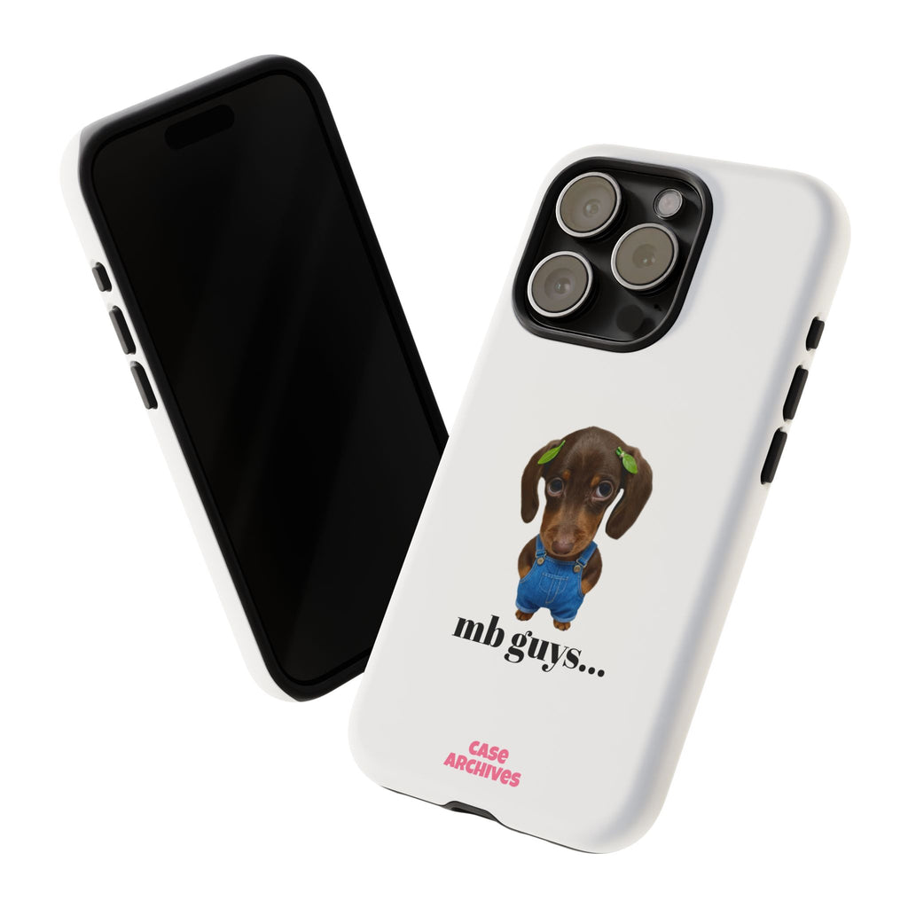 Phone Case — Cute Dachshund Puppy Design with 'nb guys...' Text