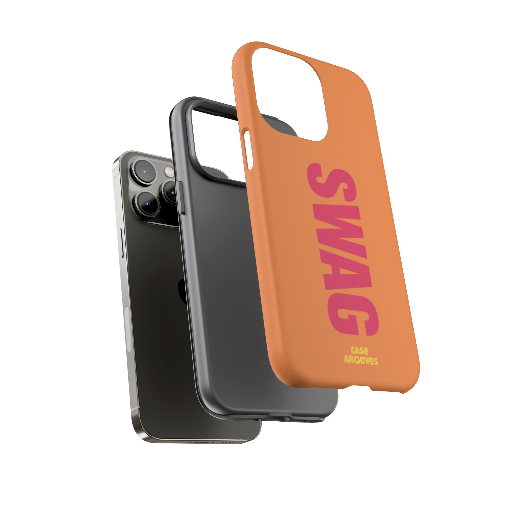 SWAG vertical text Tough Case | orange phone case, bold typography