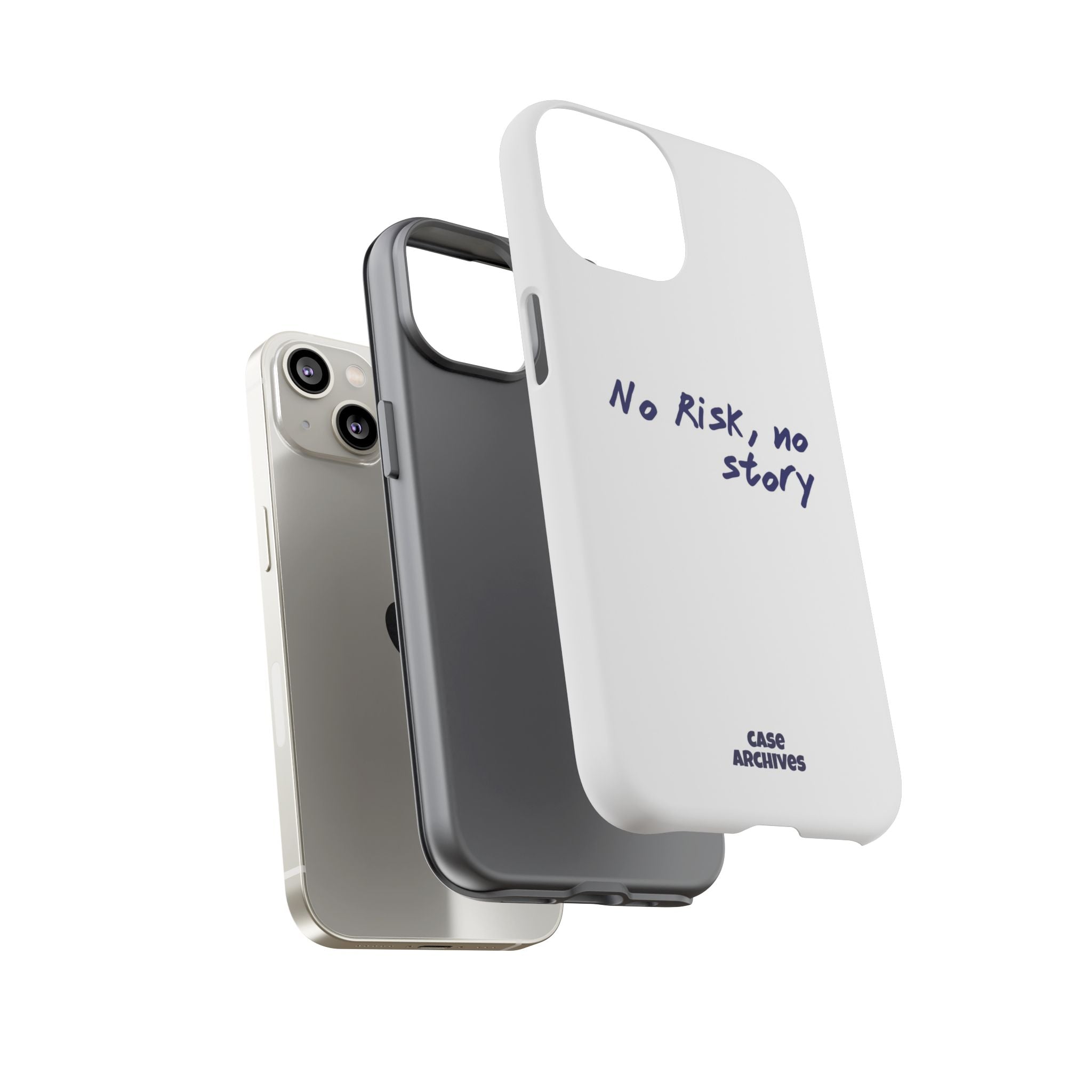 Phone Case — "No Risk, No Story" Minimal Motivational Tough Case