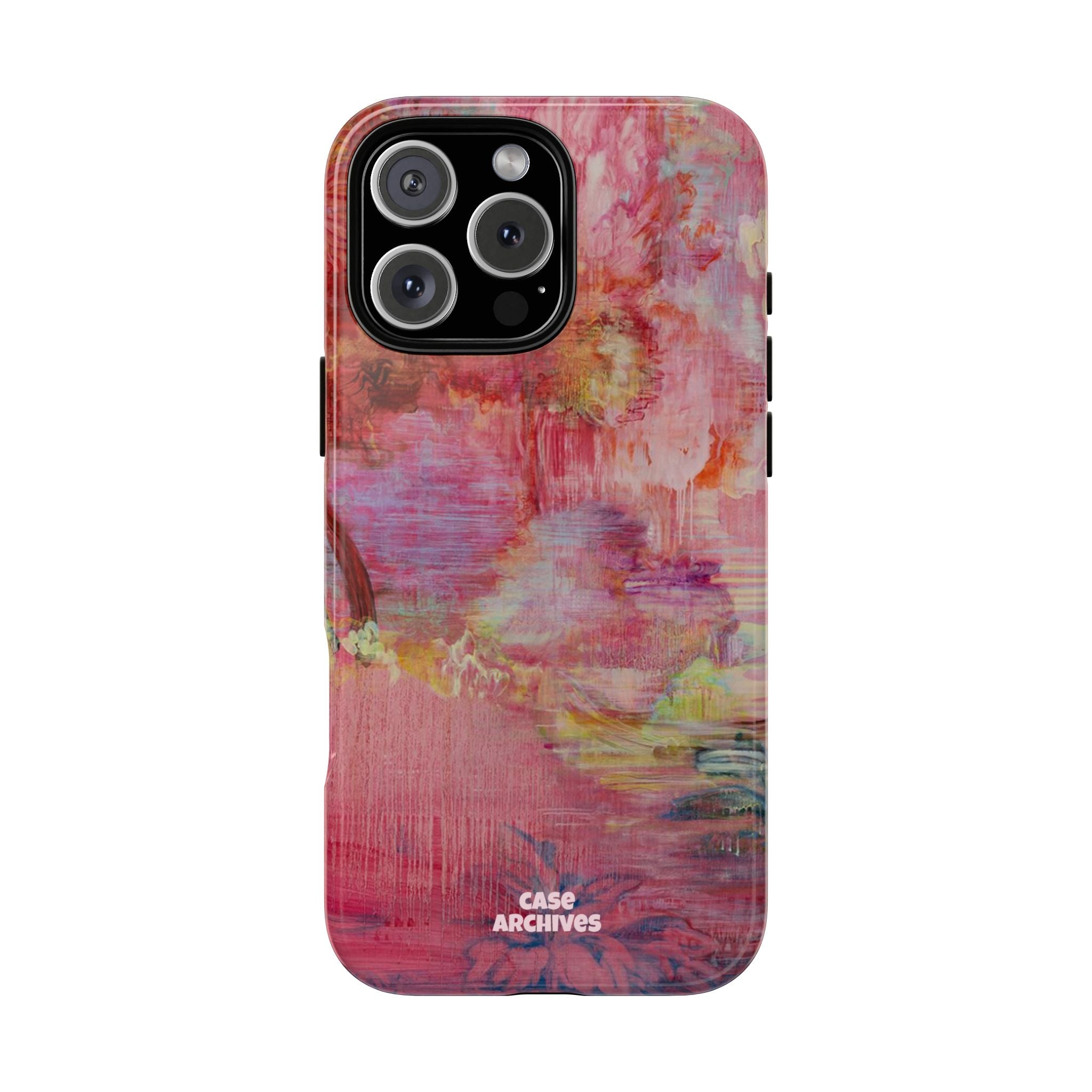 Floral Pink Abstract Phone Case — Tough Durable iPhone Cover