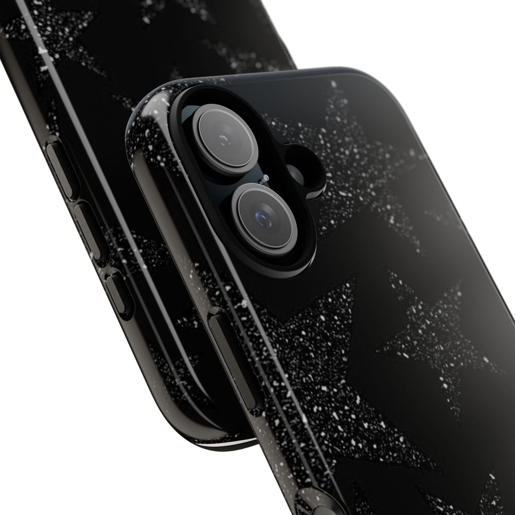 Glitter Star Tough Case — Black Sparkle Phone Protection