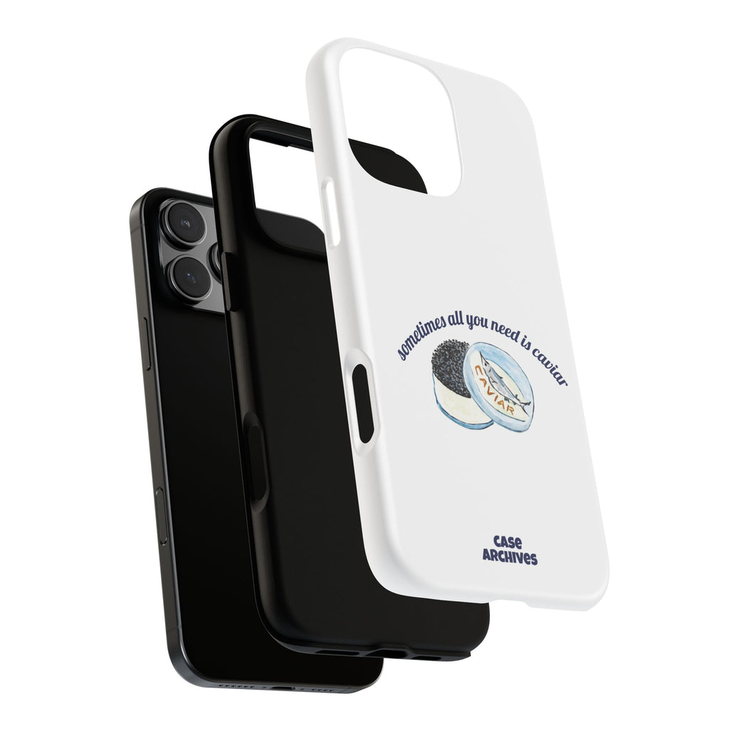 Caviar Illustration Phone Case — "sometimes all you need is caviar" Protective Hard Case