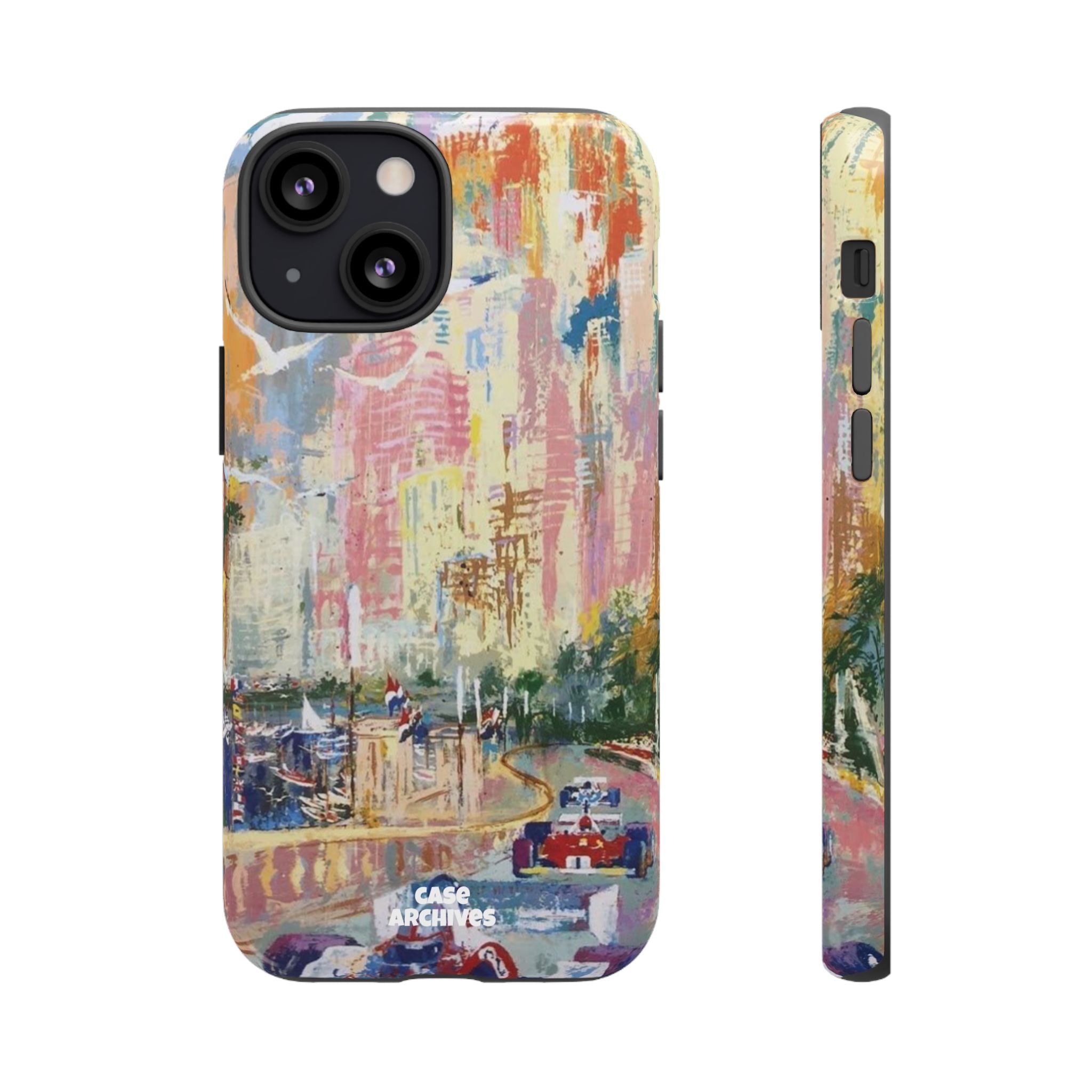 Racing Cityscape Phone Case — Vintage Grand Prix Art Protective Cover