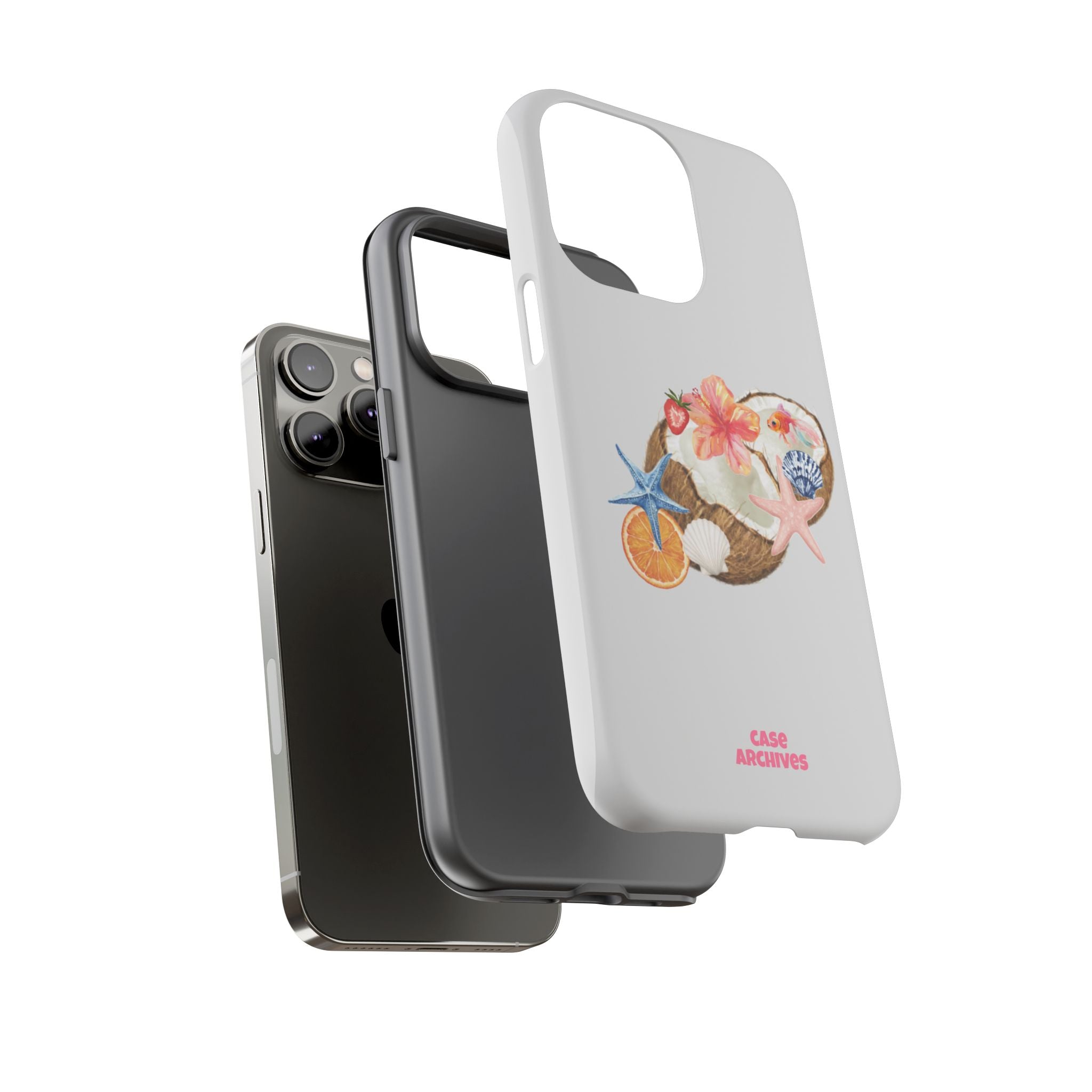 Beach Shells Tough Phone Case — Tropical Starfish & Hibiscus Design