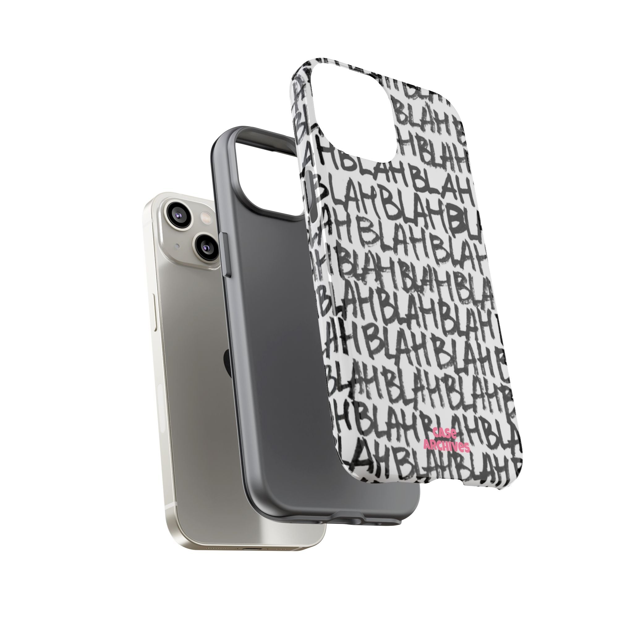 Phone Case — 'BLAH BLAH' Graffiti Text Protective Tough Case