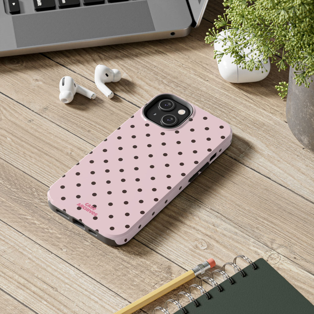 Pink polka dot Tough Phone Case – Slim Protective iPhone Cover