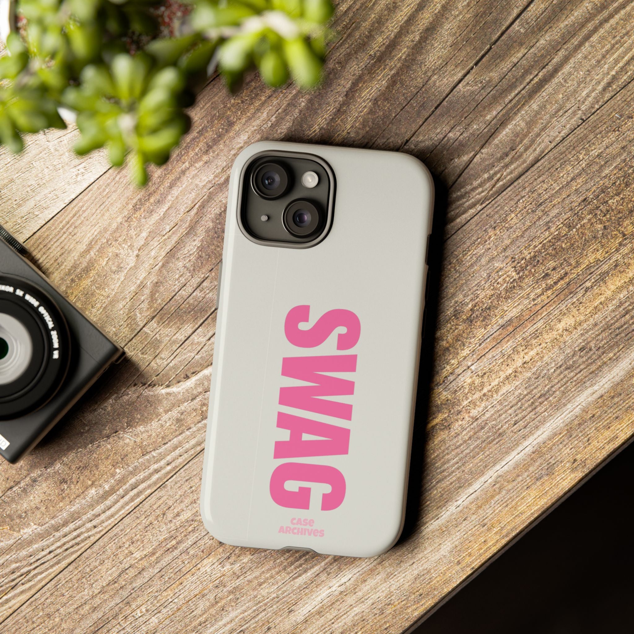 SWAG Phone Case — Bold Pink Vertical Text Tough Case