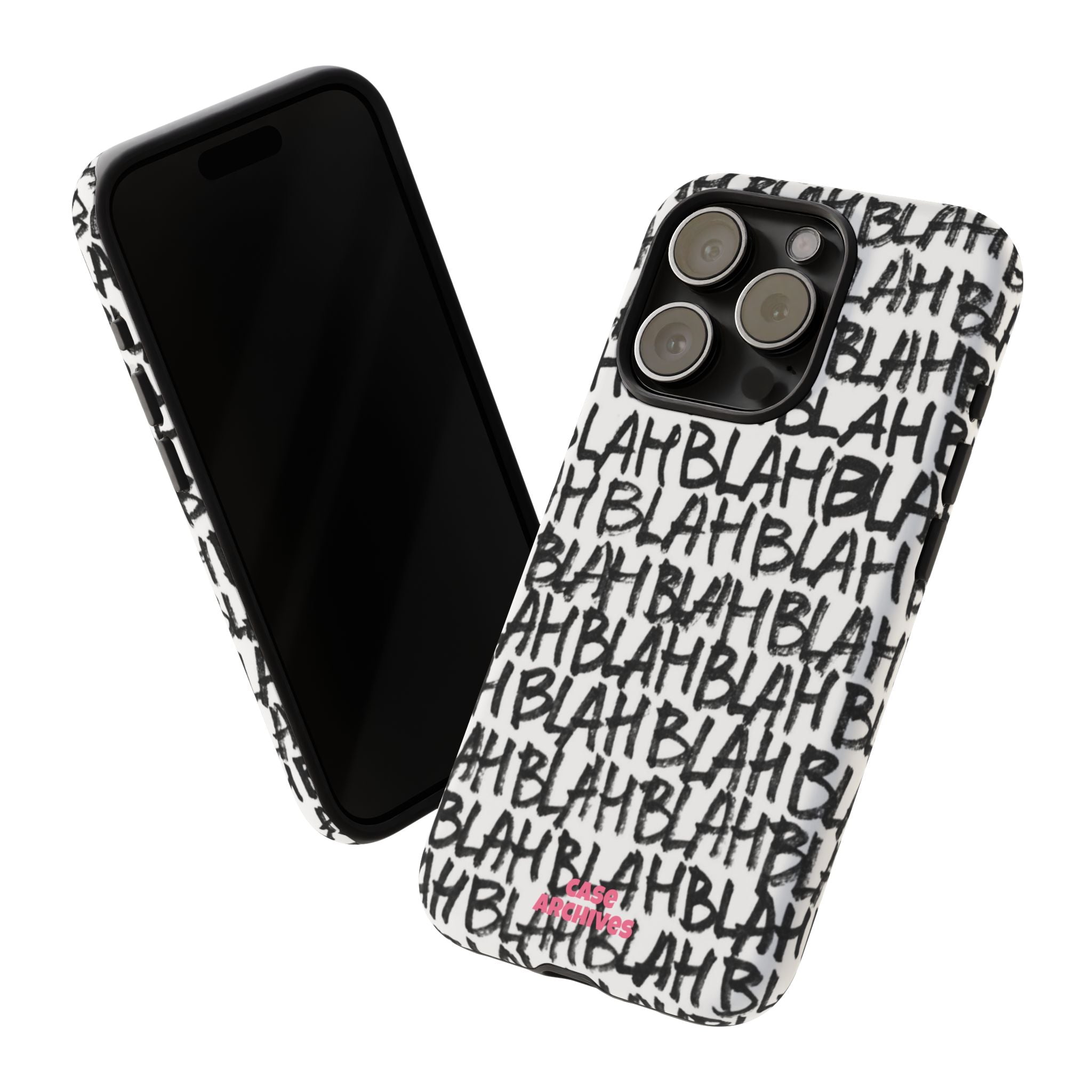 Phone Case — 'BLAH BLAH' Graffiti Text Protective Tough Case