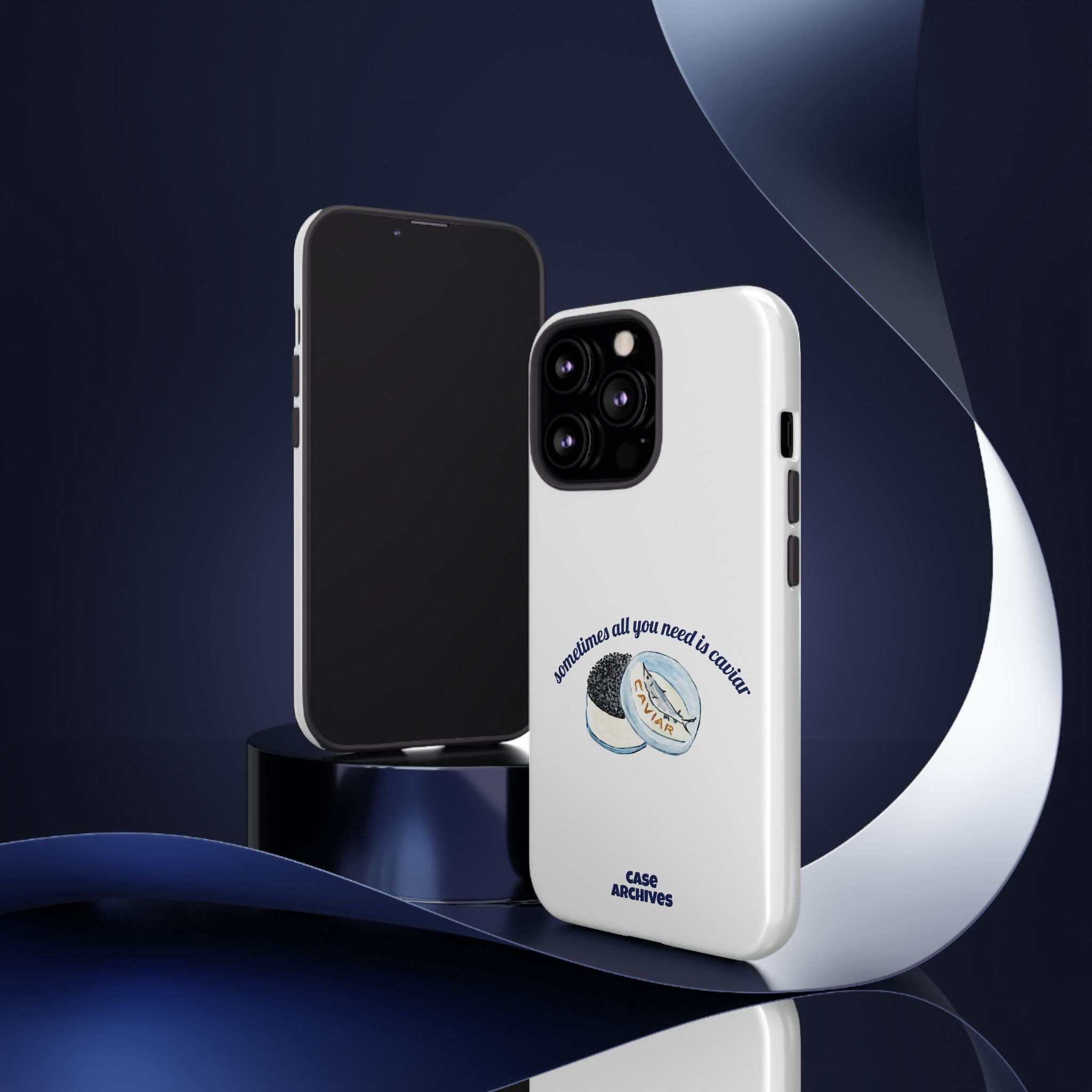 Caviar Illustration Phone Case — "sometimes all you need is caviar" Protective Hard Case