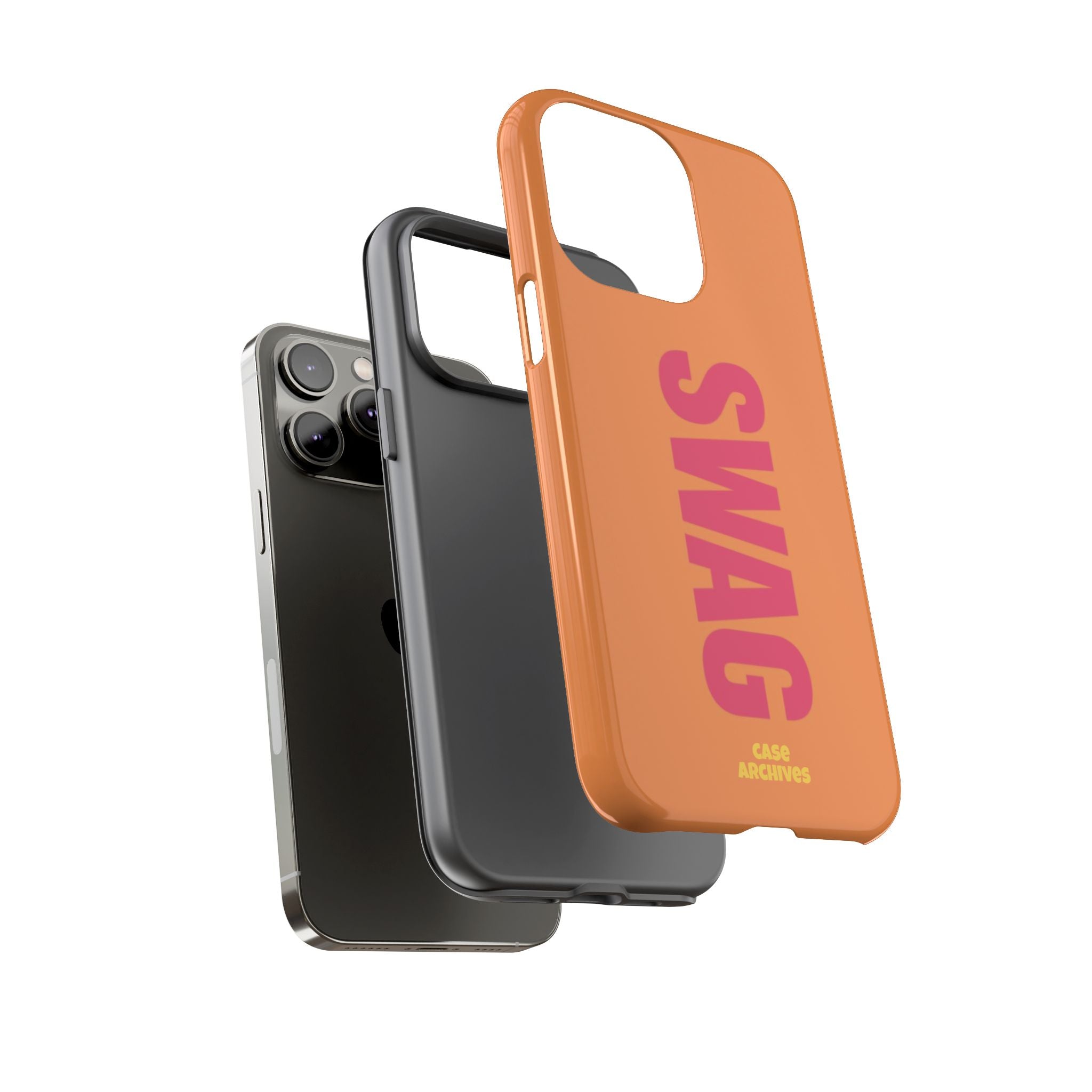 SWAG vertical text Tough Case | orange phone case, bold typography