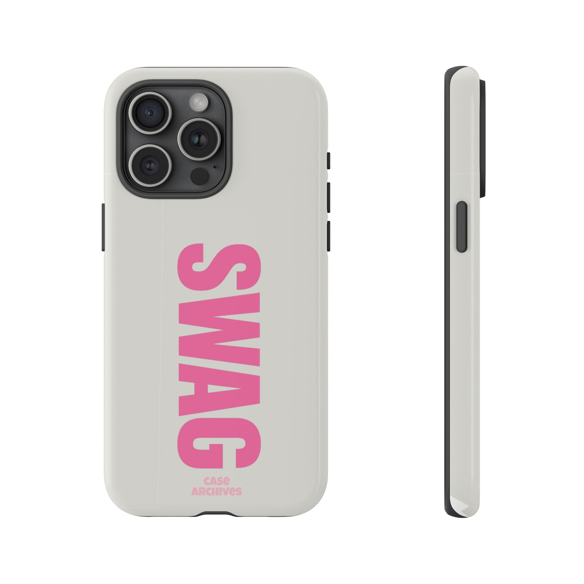 SWAG Phone Case — Bold Pink Vertical Text Tough Case