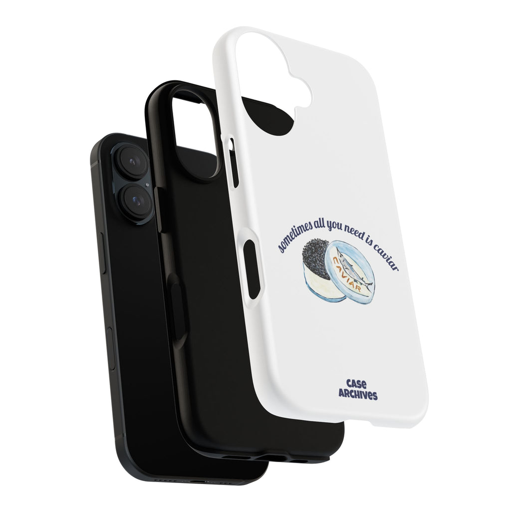 Caviar Illustration Phone Case — "sometimes all you need is caviar" Protective Hard Case