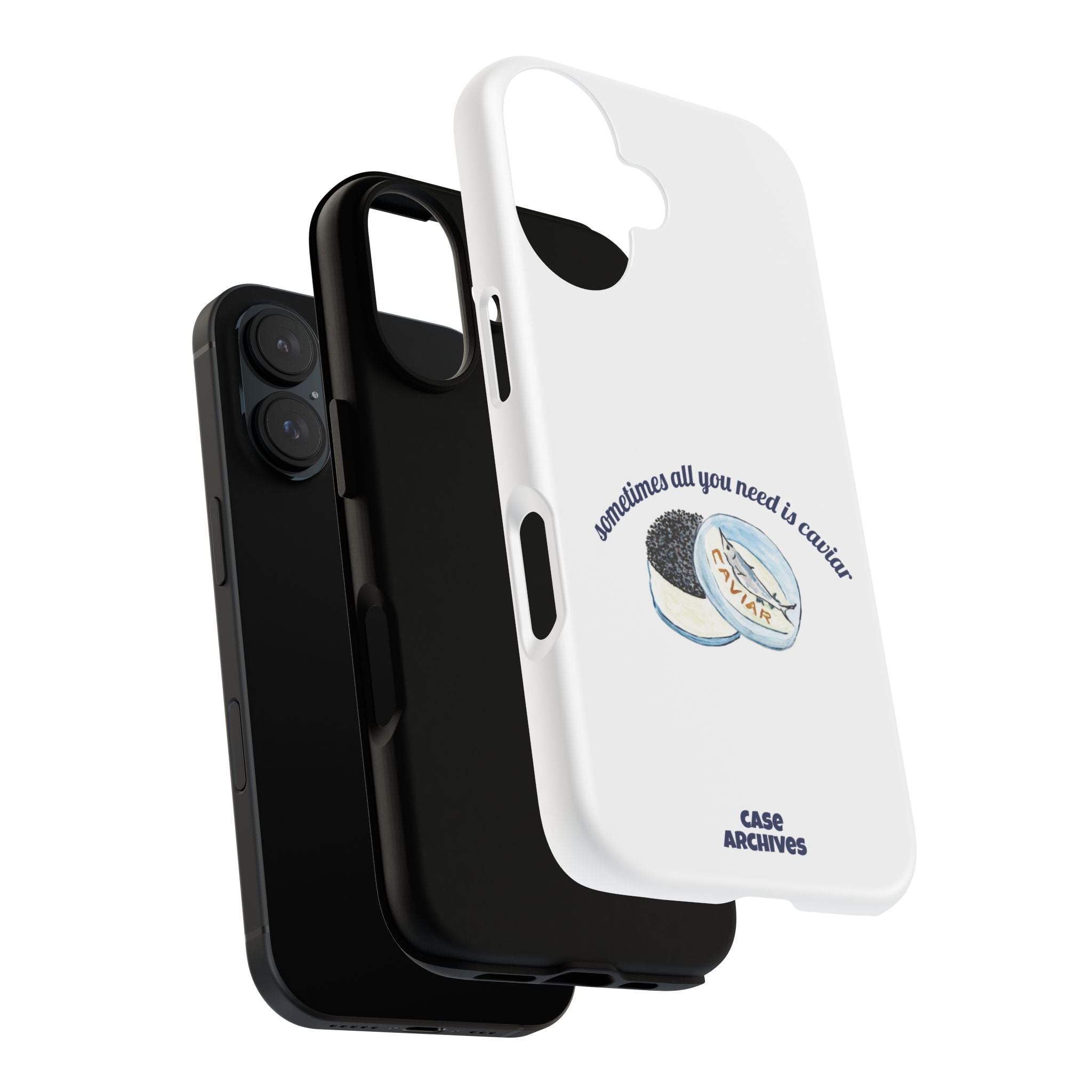 Caviar Illustration Phone Case — "sometimes all you need is caviar" Protective Hard Case