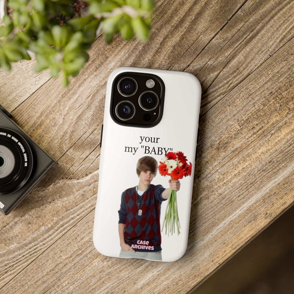 “your my 'BABY'” Justin Retro Photo Floral Design