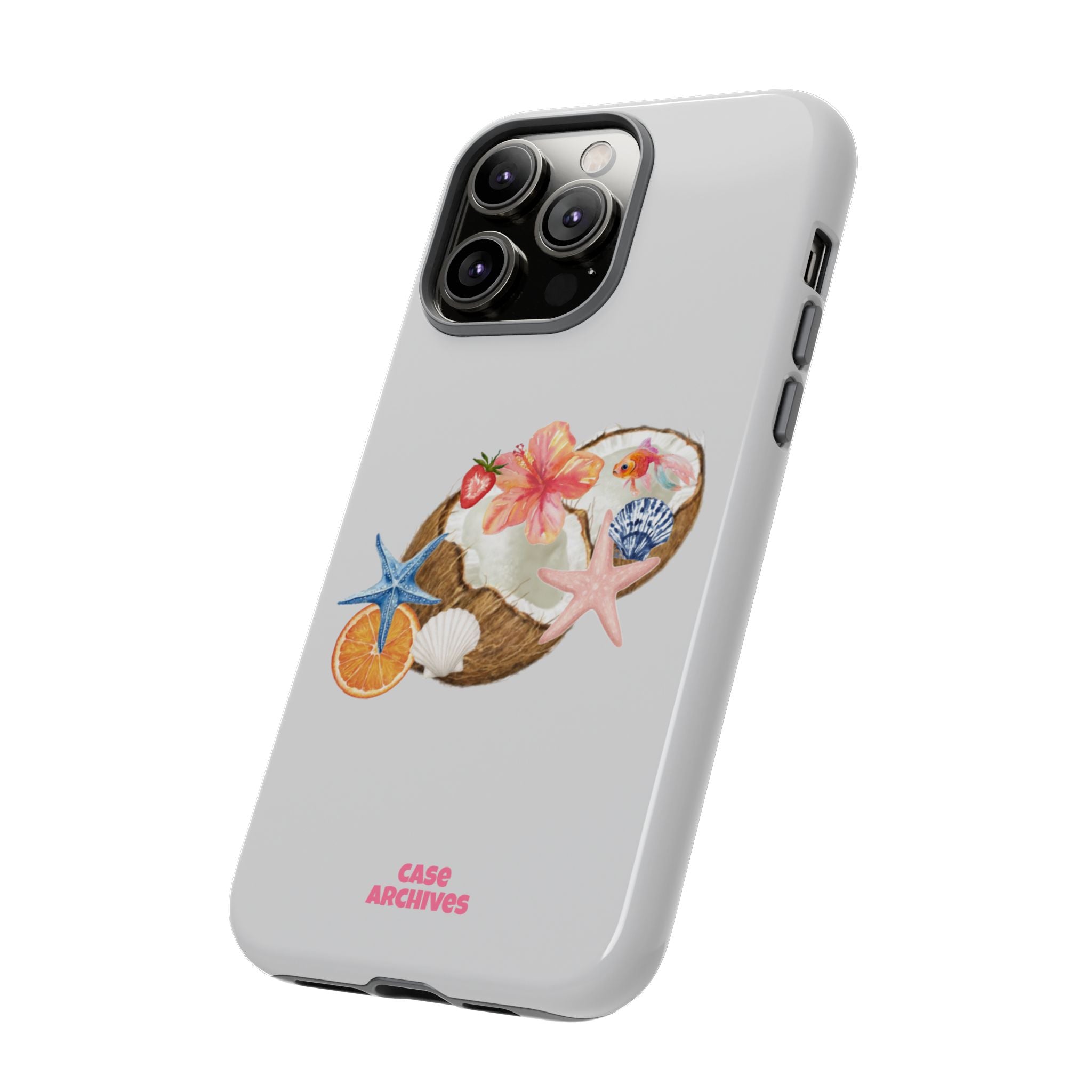 Beach Shells Tough Phone Case — Tropical Starfish & Hibiscus Design