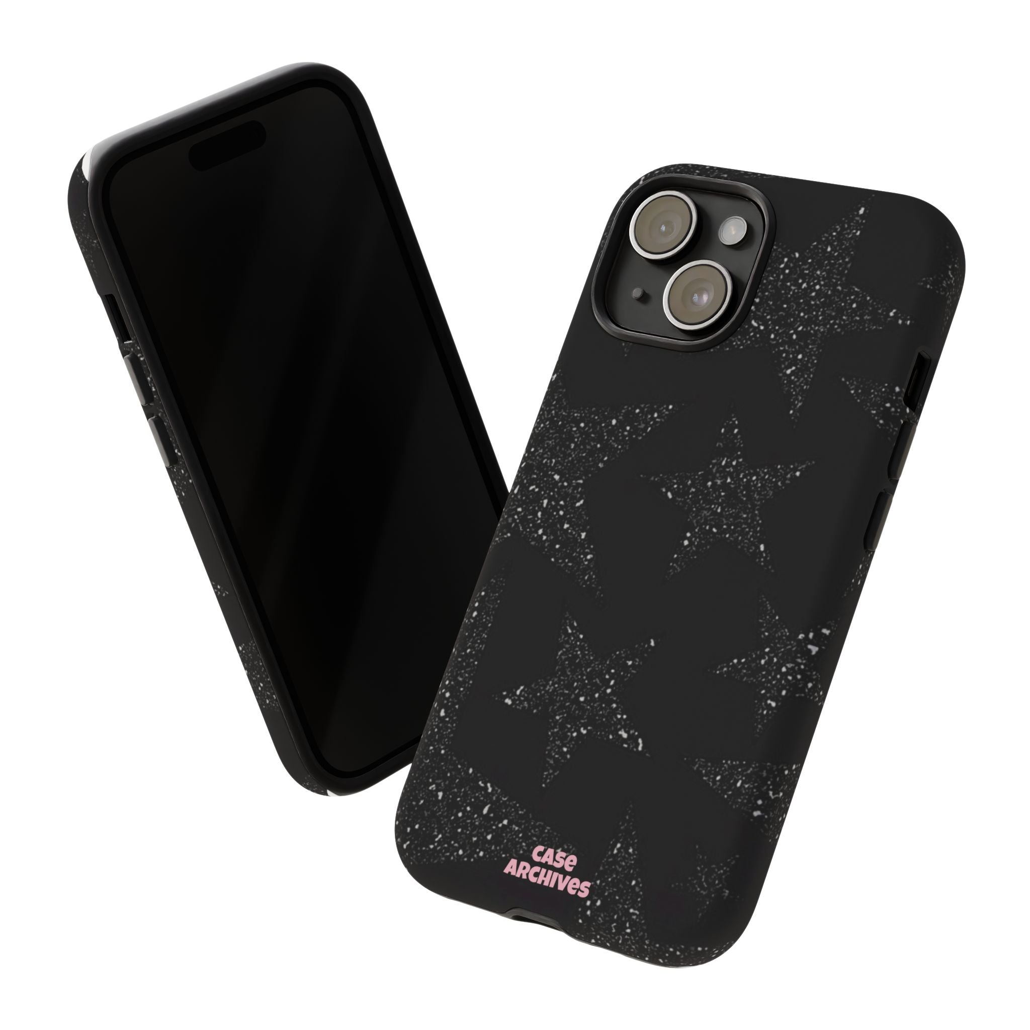 Glitter Star Tough Case — Black Sparkle Phone Protection