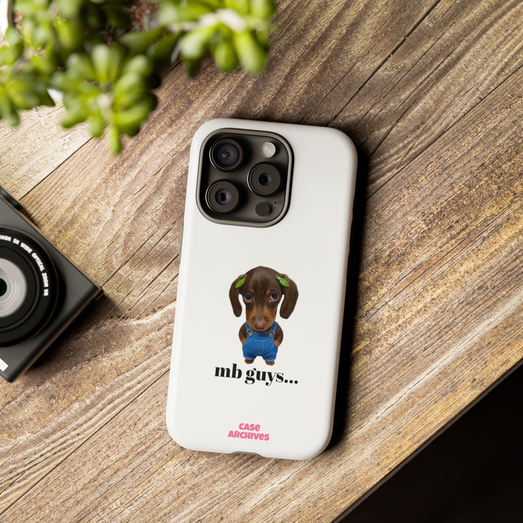 Phone Case — Cute Dachshund Puppy Design with 'nb guys...' Text