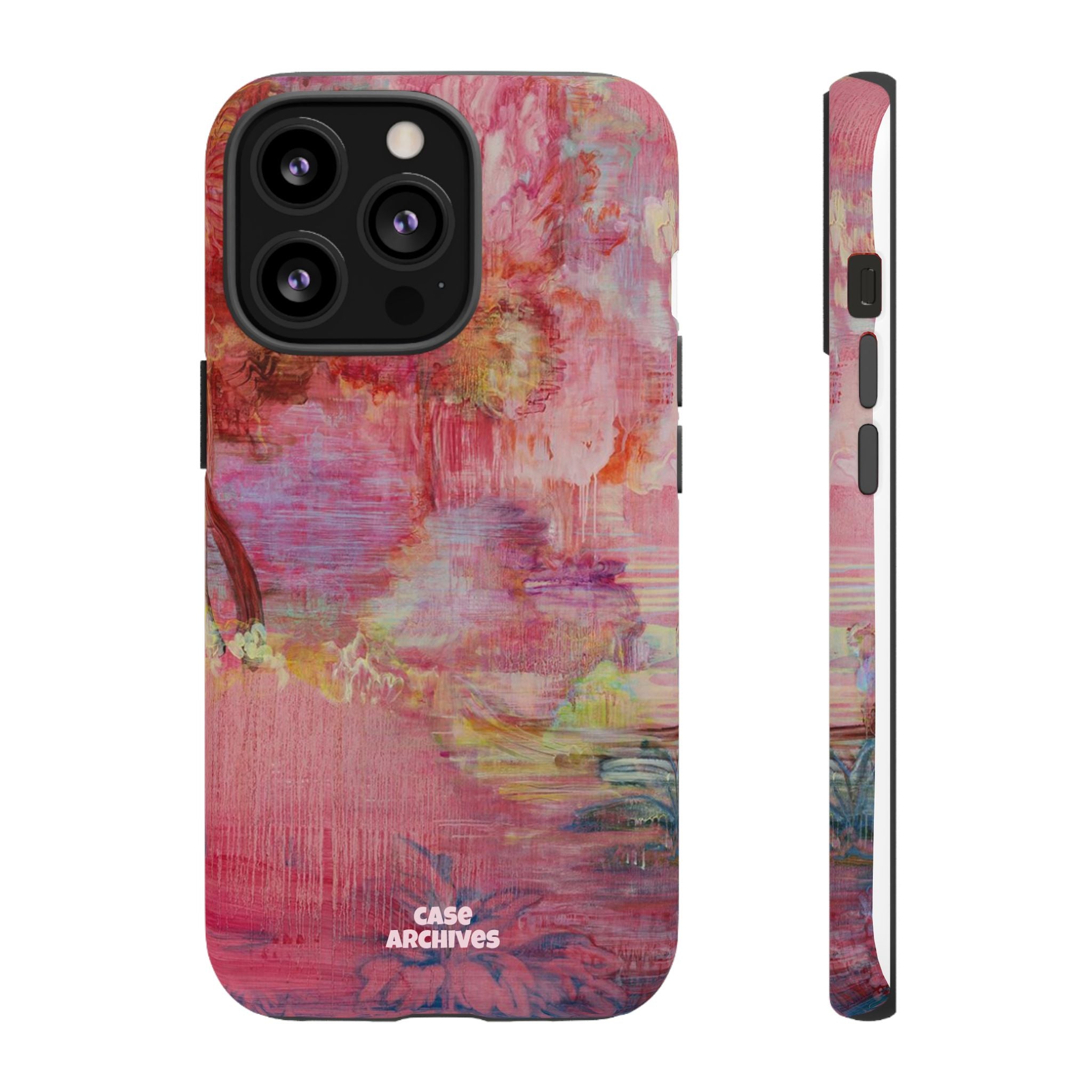 Floral Pink Abstract Phone Case — Tough Durable iPhone Cover