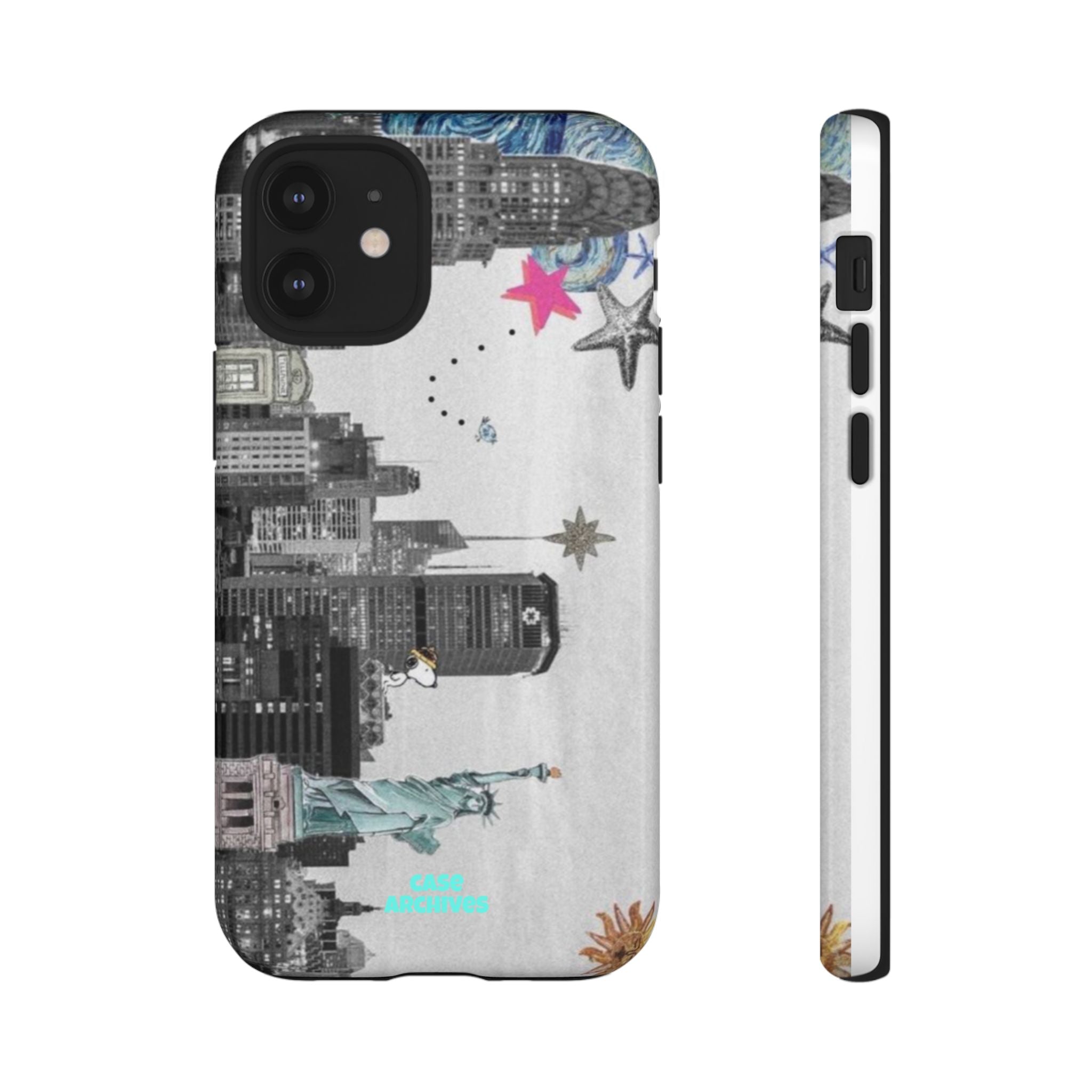 City Skyline Tough Phone Case – Statue of Liberty Urban Art Protective Cover