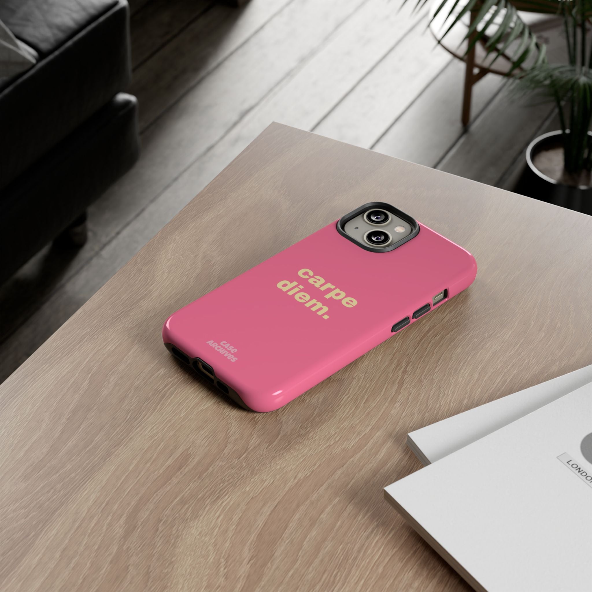 Pink "carpe diem." Tough Phone Case — Motivational Slim Protective Case
