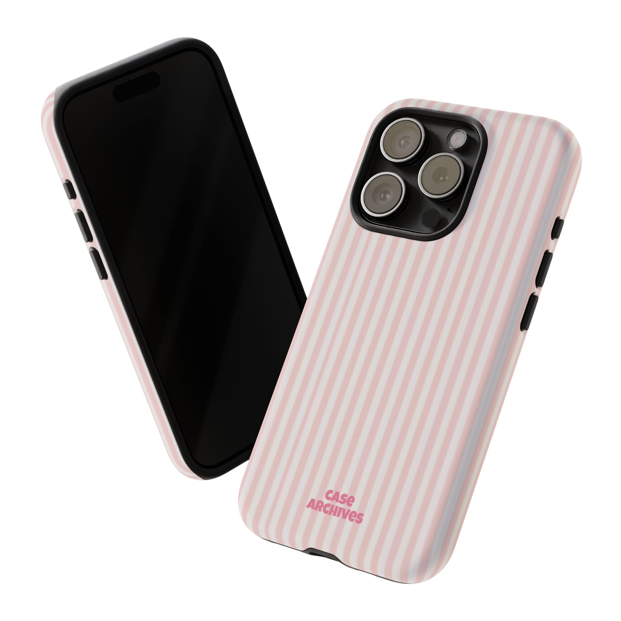 Pink Pastel Stripe Tough Phone Case — Protective iPhone Cover