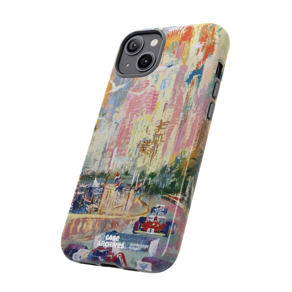 Racing Cityscape Phone Case — Vintage Grand Prix Art Protective Cover