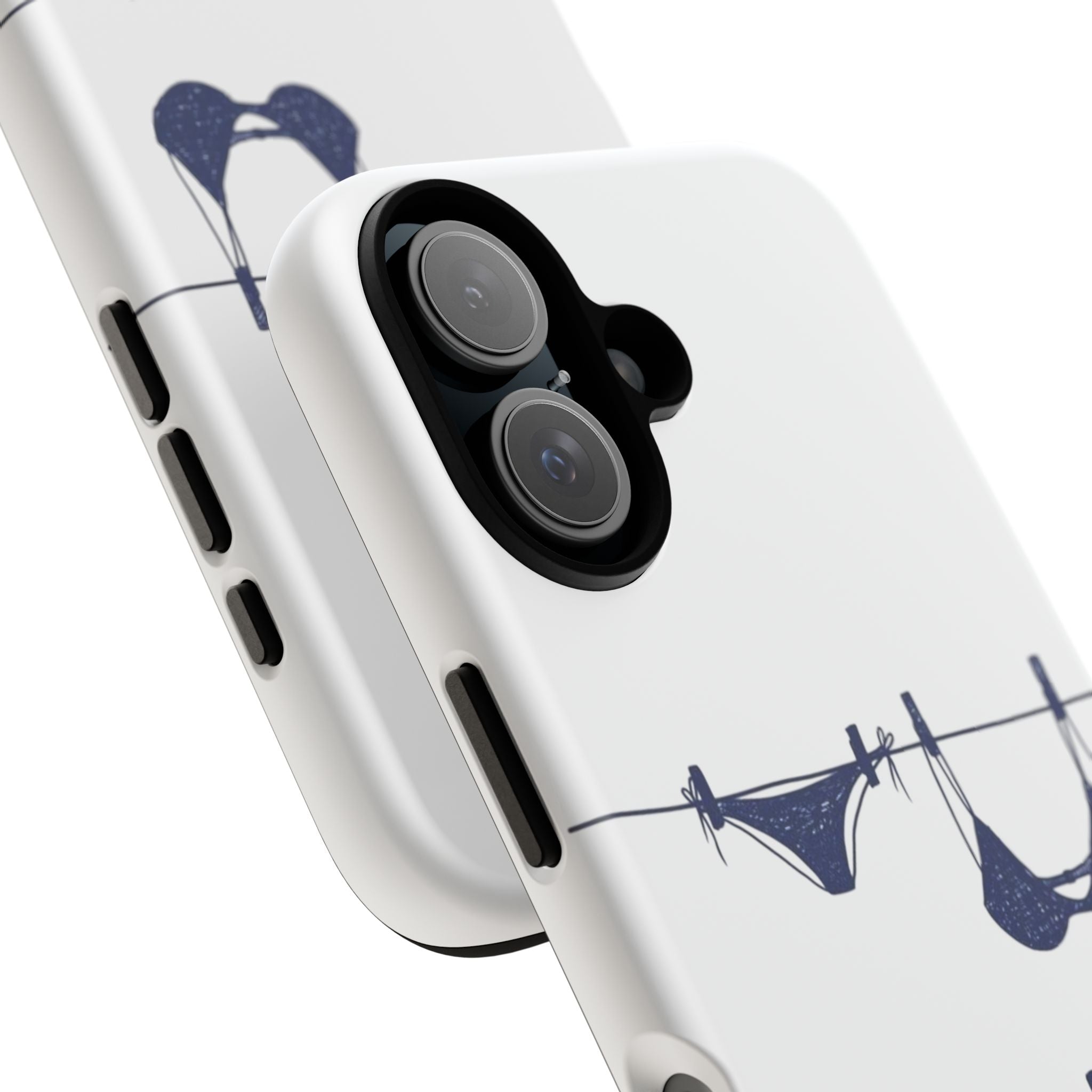 Phone Case — Blue swimsuit Clothesline Illustration Protective Cover