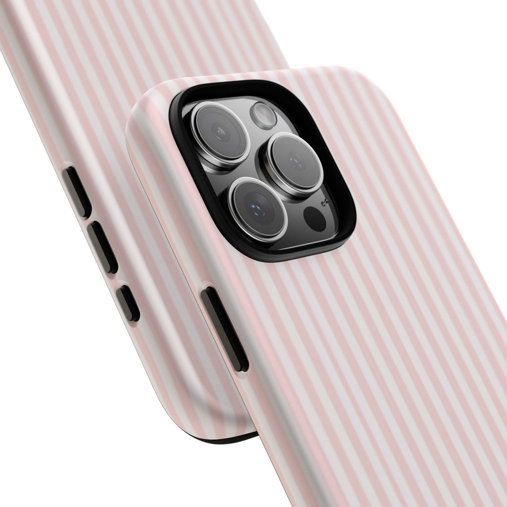 Pink Pastel Stripe Tough Phone Case — Protective iPhone Cover