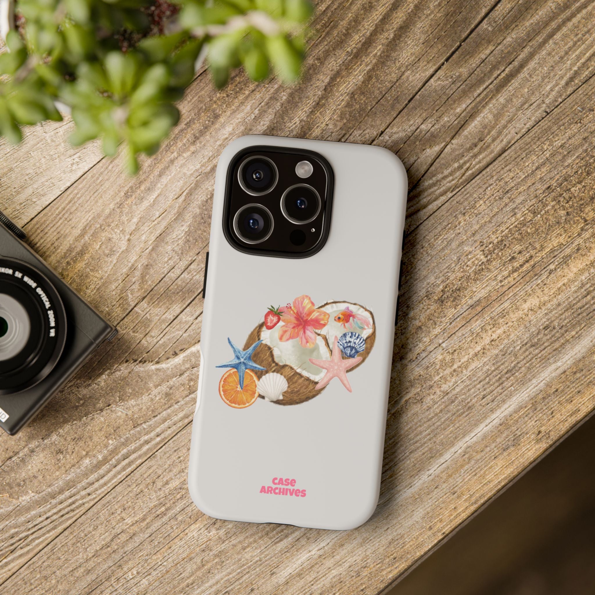 Beach Shells Tough Phone Case — Tropical Starfish & Hibiscus Design