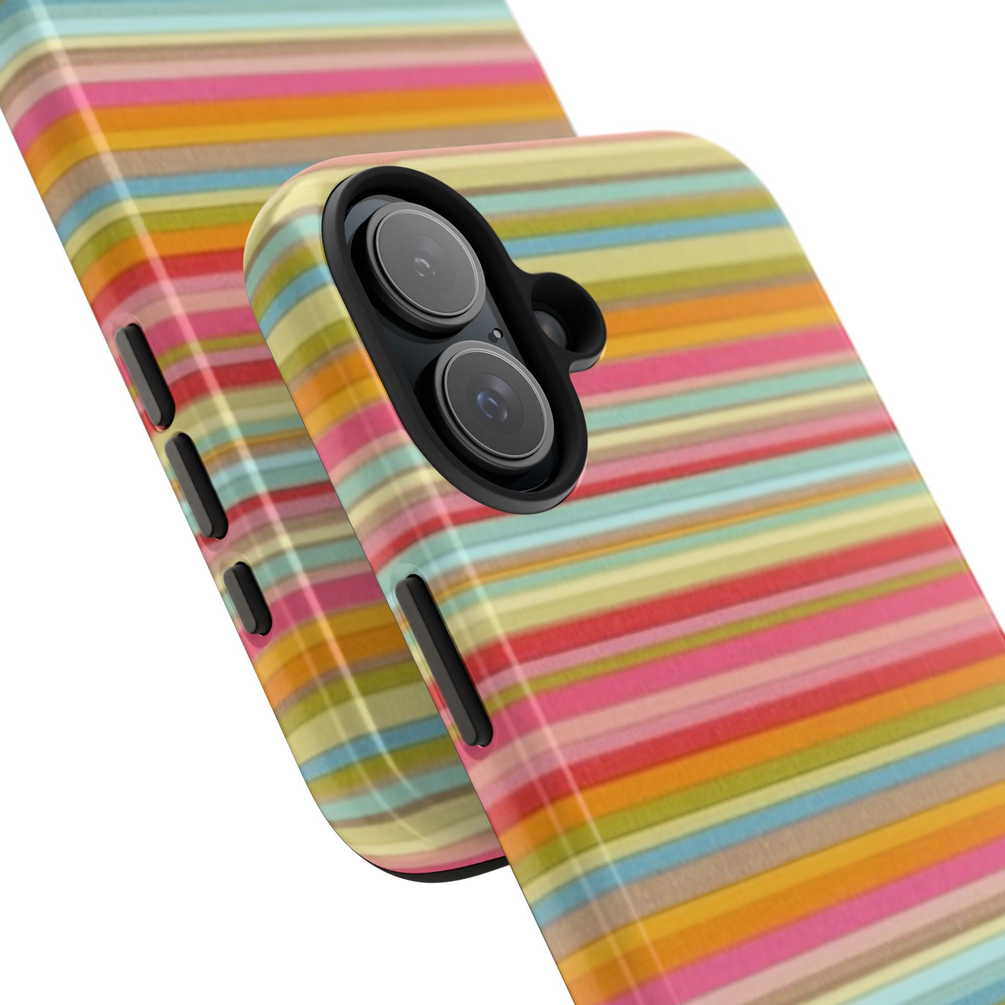 Tough Phone Case — Colorful Retro Striped Protective Cover
