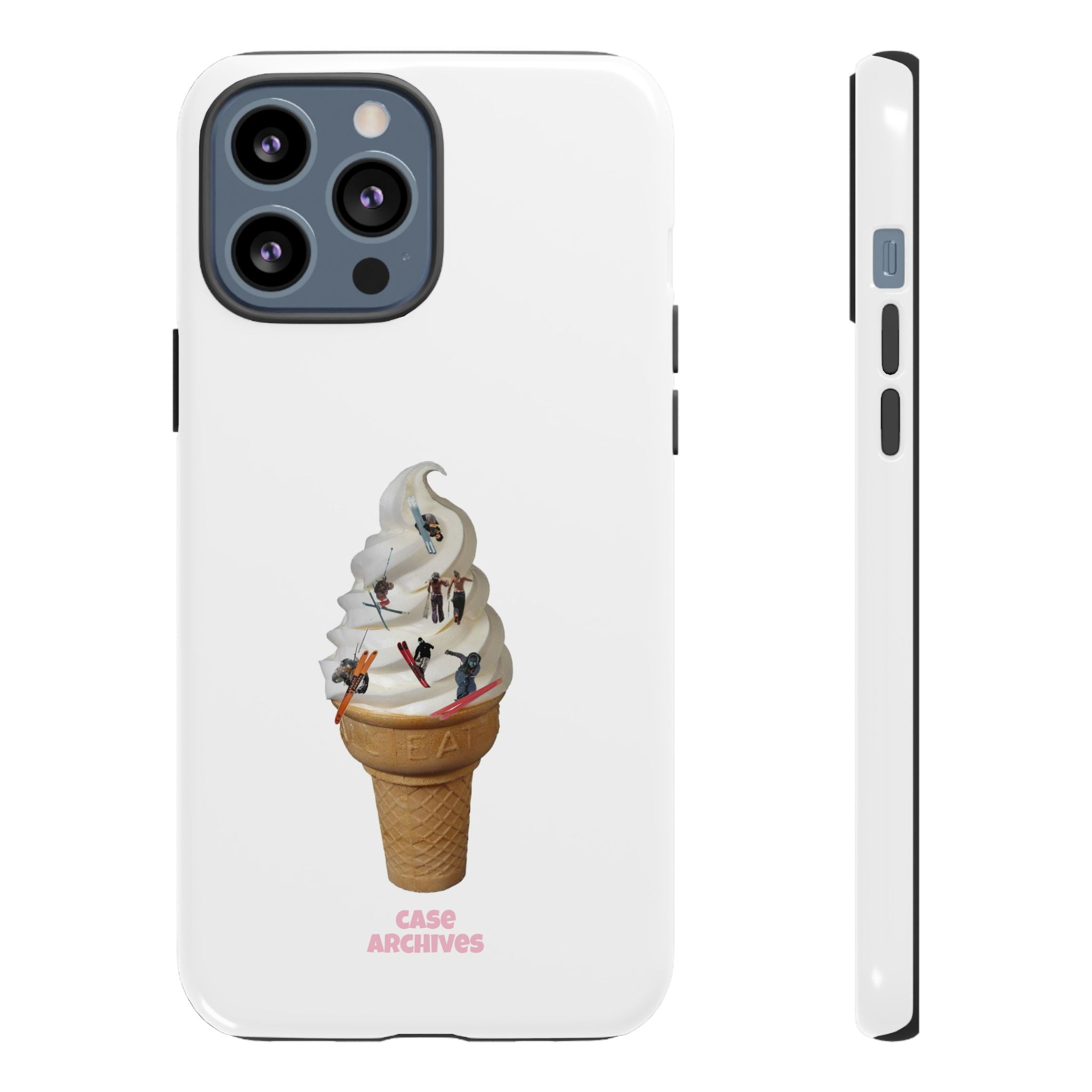 Ice Cream Cone x ski sleds  Phone Case — 'Case Archives' Soft-Serve Graphic Protective Cover