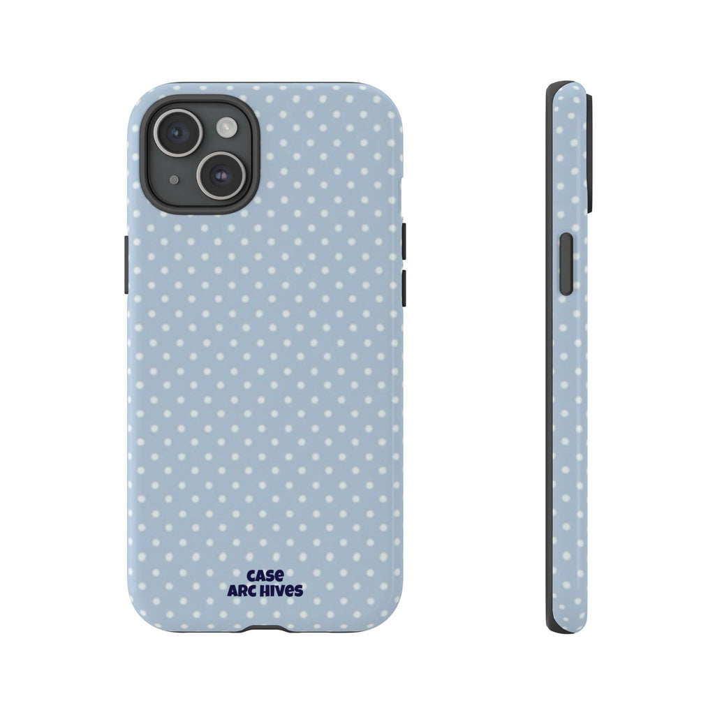 Pastel Blue Polka Dot Tough Phone Case — Protective iPhone Cover