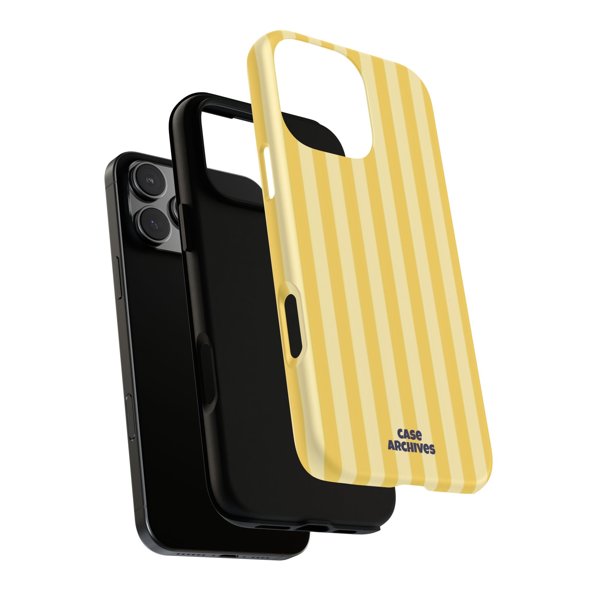 Yellow Striped Tough Phone Case – Durable Protective Cover (Case Archives)