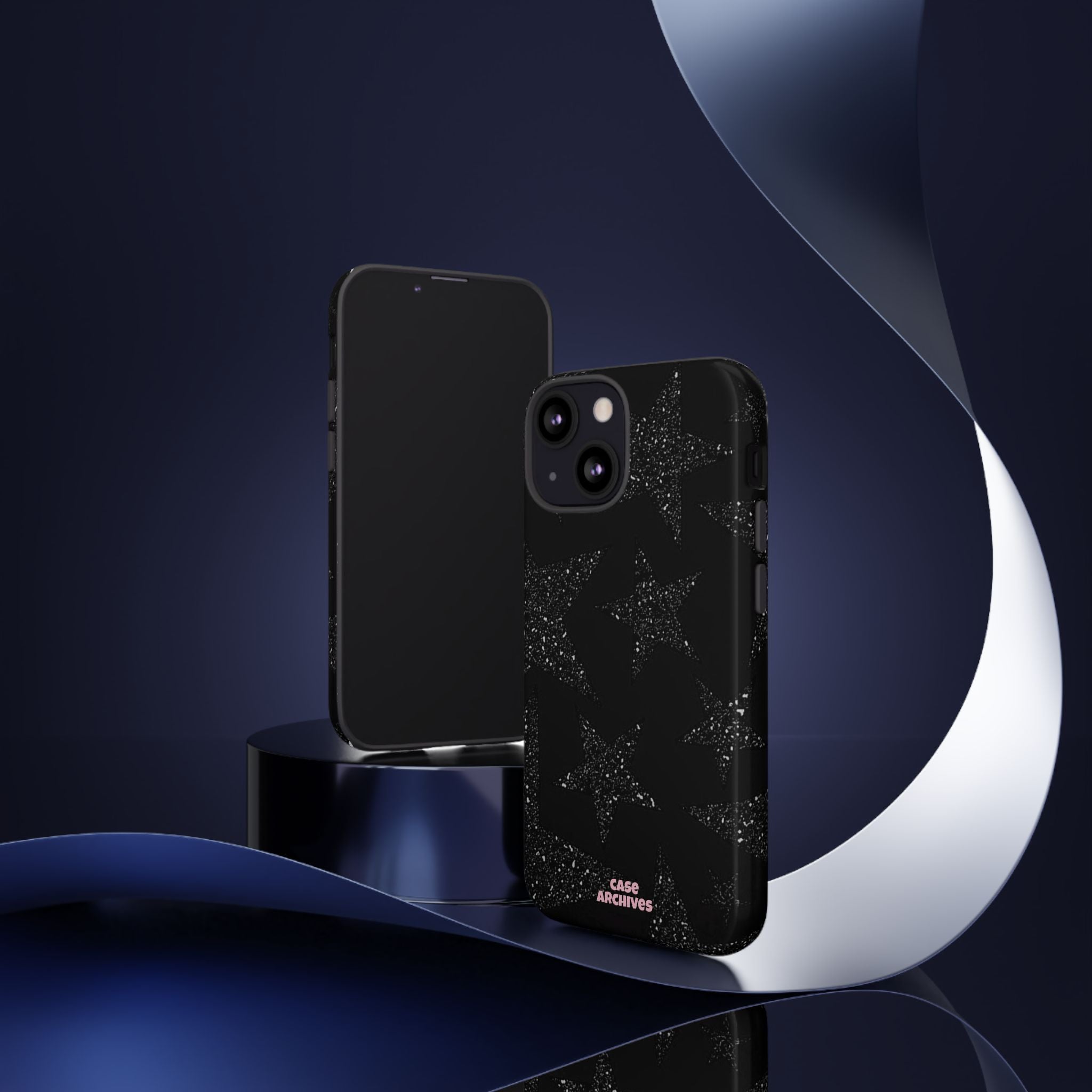 Glitter Star Tough Case — Black Sparkle Phone Protection