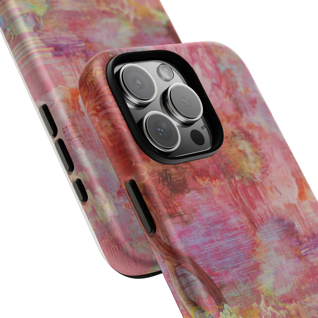 Floral Pink Abstract Phone Case — Tough Durable iPhone Cover
