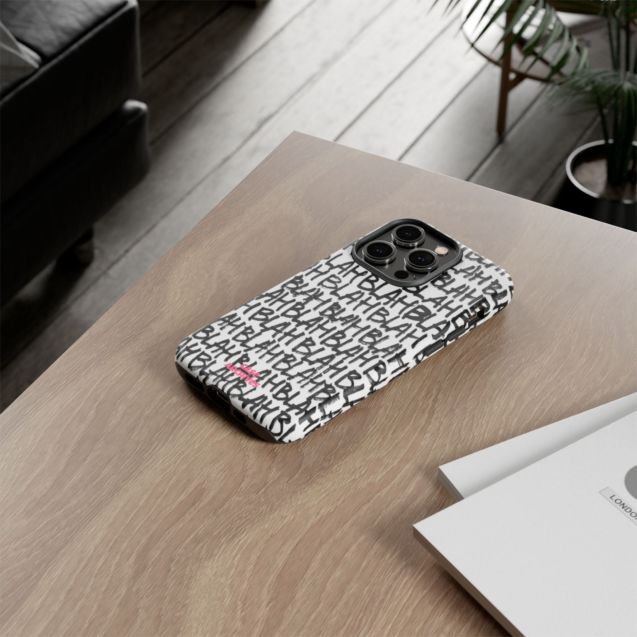 Phone Case — 'BLAH BLAH' Graffiti Text Protective Tough Case