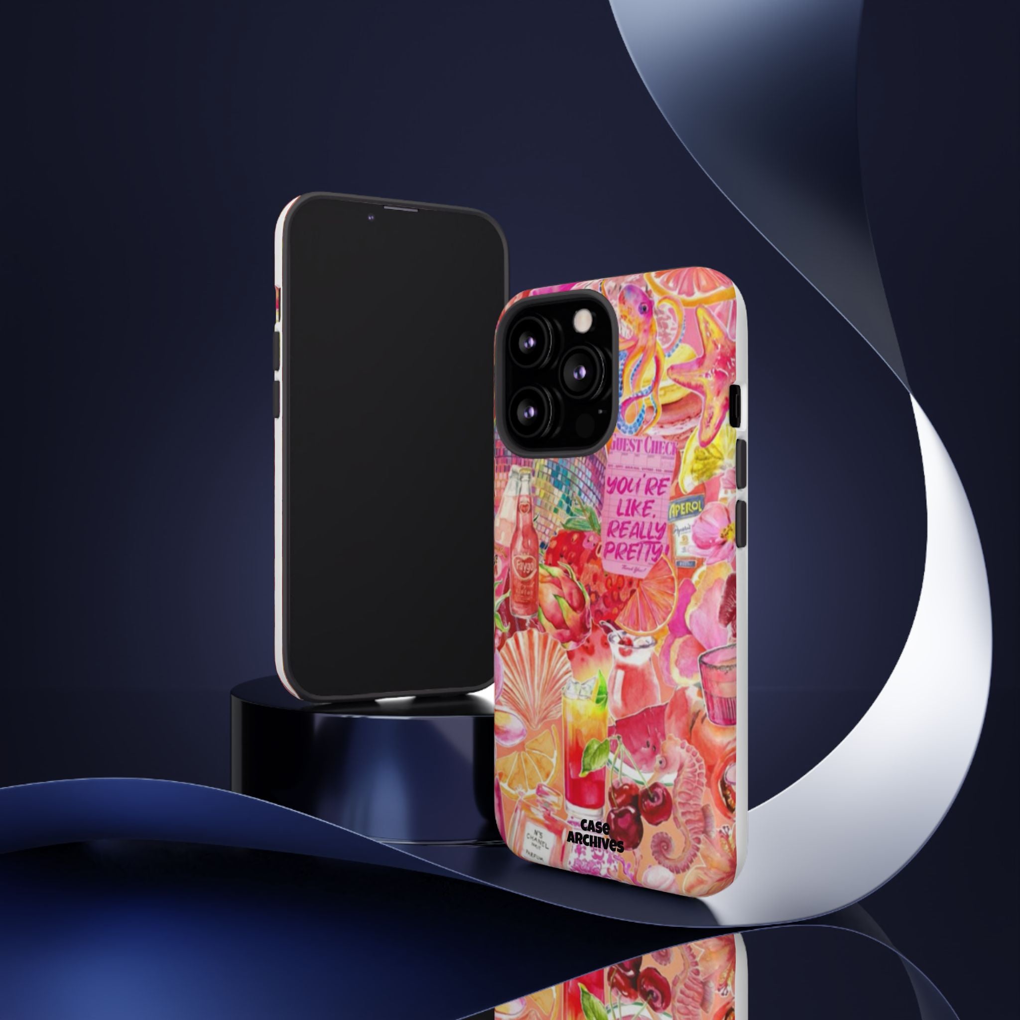 Phone Case — Pink Tropical Collage "You're Like, Really Pretty"