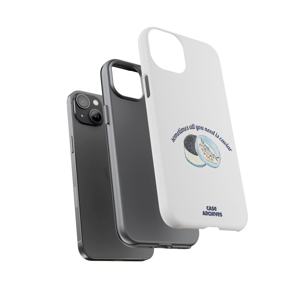 Caviar Illustration Phone Case — "sometimes all you need is caviar" Protective Hard Case